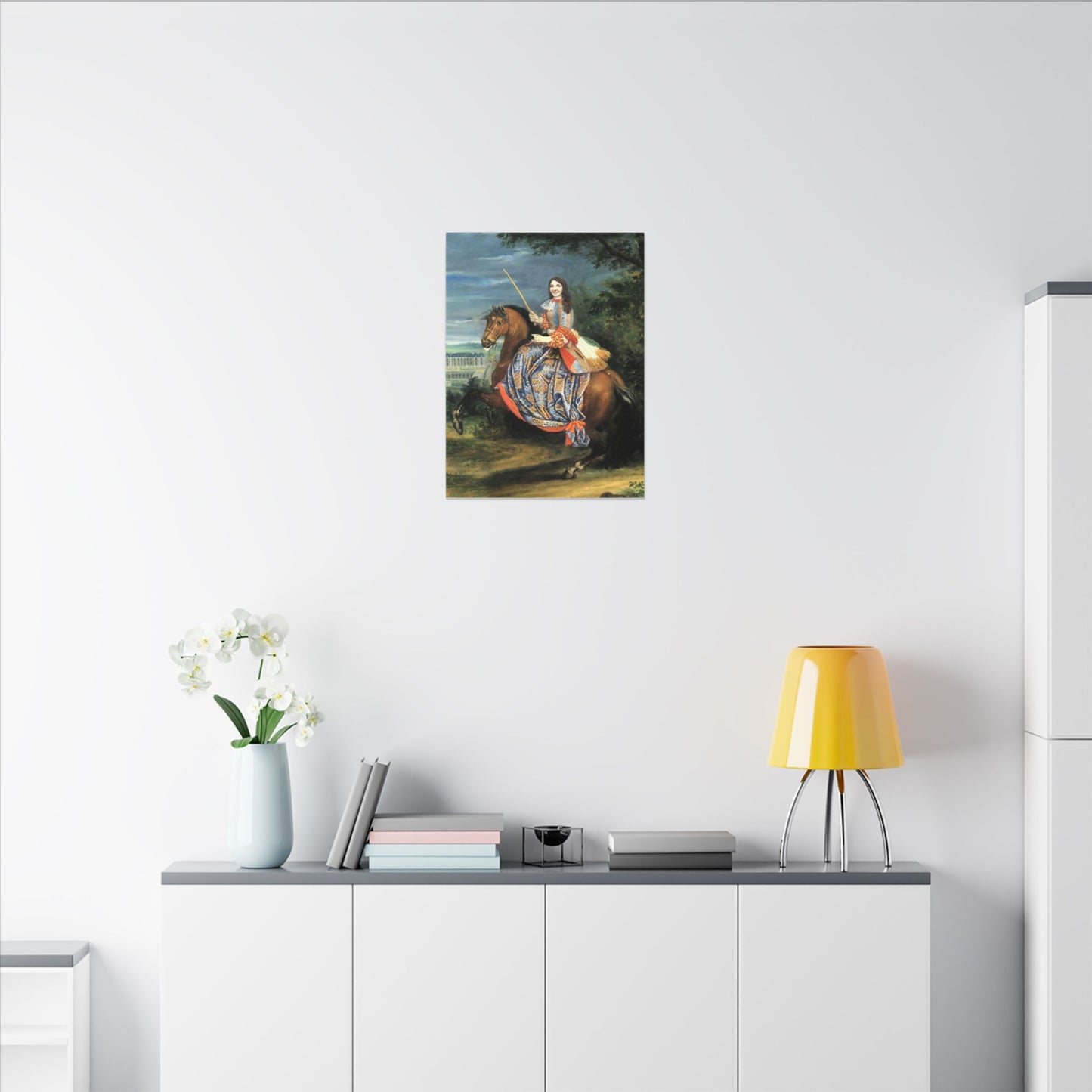 Equestrian Portrait Canvas Print — Lady on Horse Matte Stretched Wall Art