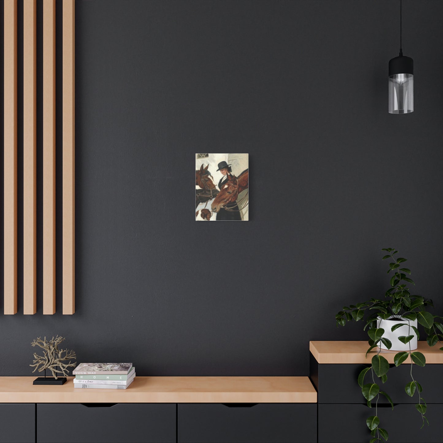 Equestrian Morning Matte Canvas Print — Visiting the Horses Wall Art