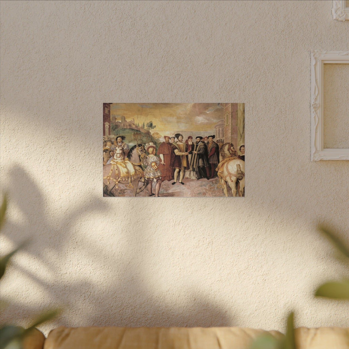 Matte Stretched Canvas Print — Renaissance Court Historical Art Wall Decor