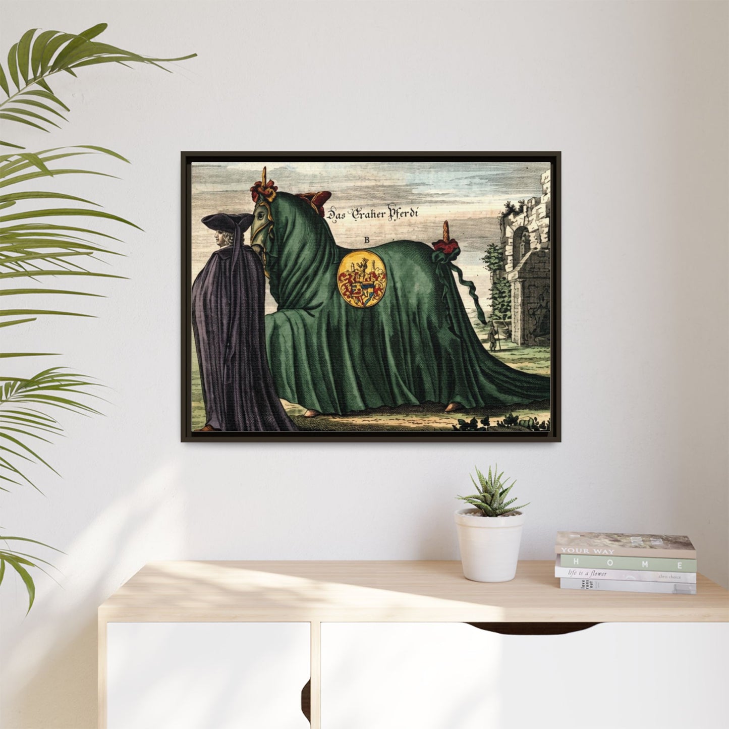 Framed Matte Canvas — 'Graher Pferdi' Parade Horse Illustration