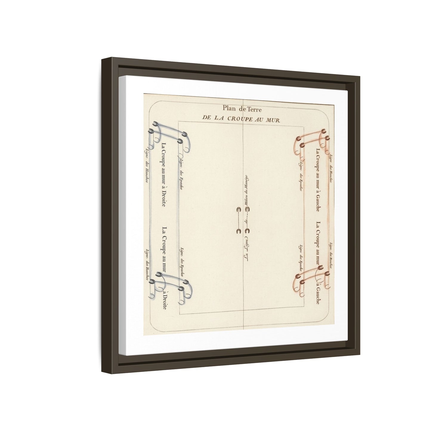 Renaissance Equestrian Pattern Matte Canvas Frame