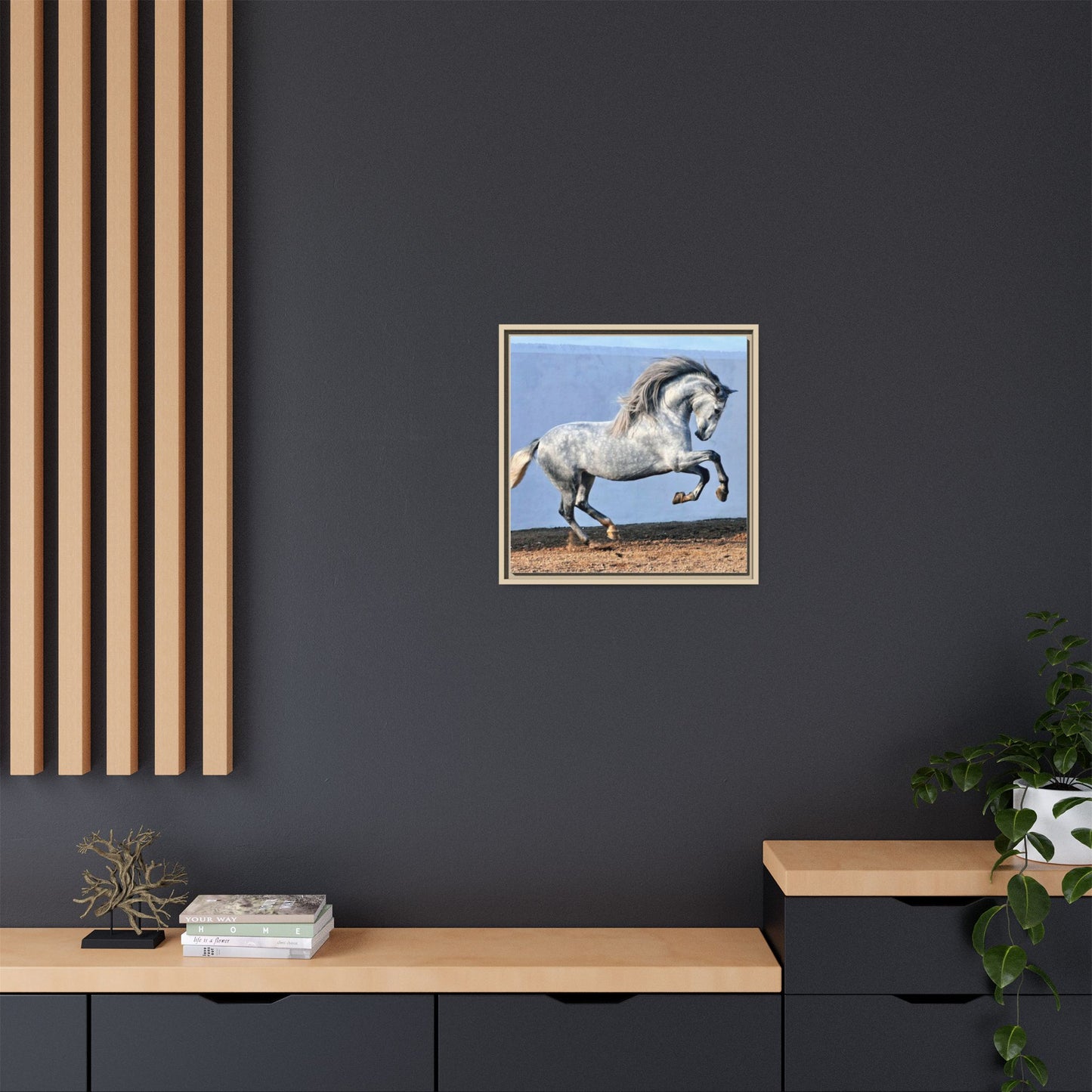 Canvas Print - Andalusian Stallion in Spirited Play