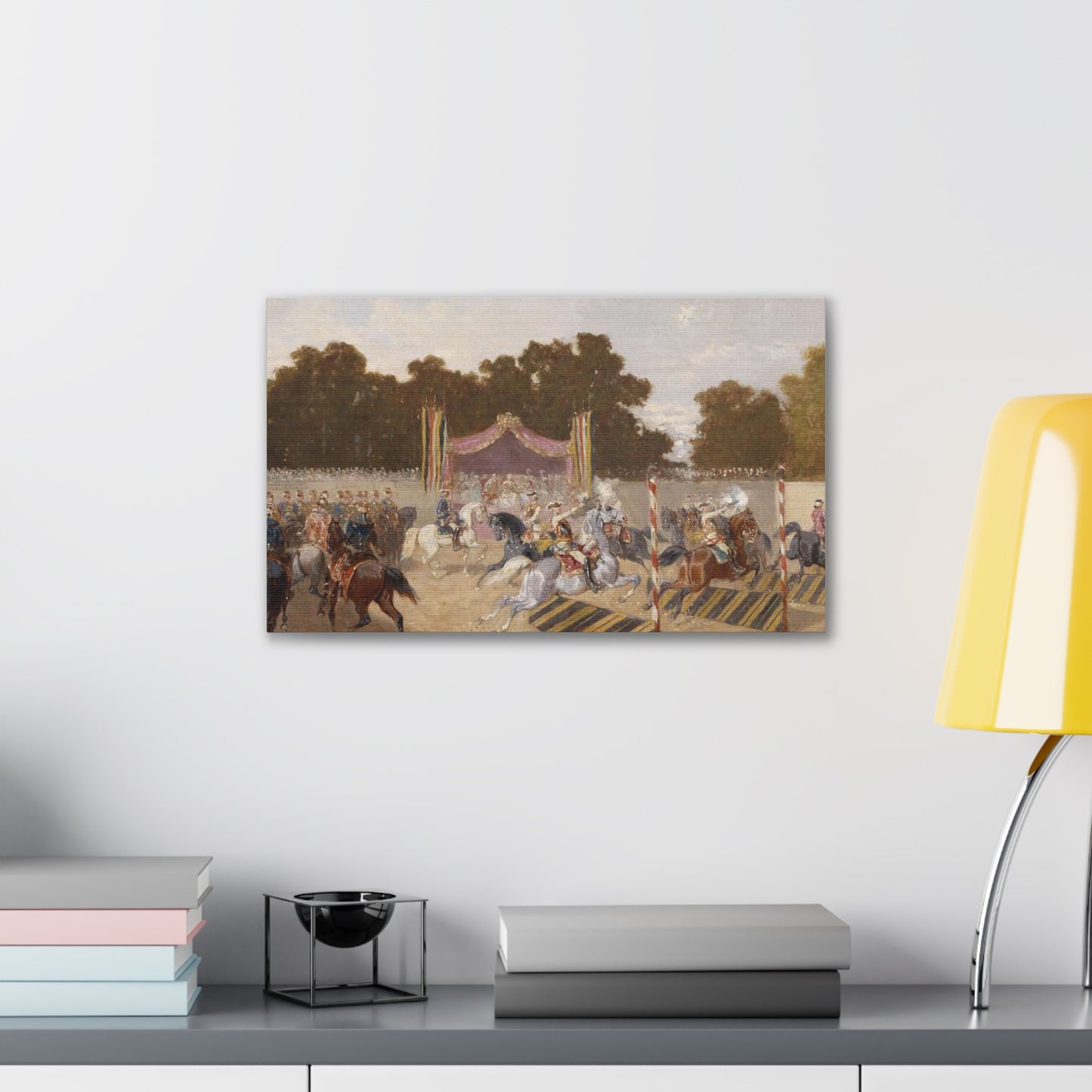 Equestrian Carousel Canvas Print — Vintage Baroque Tournament Wall Art