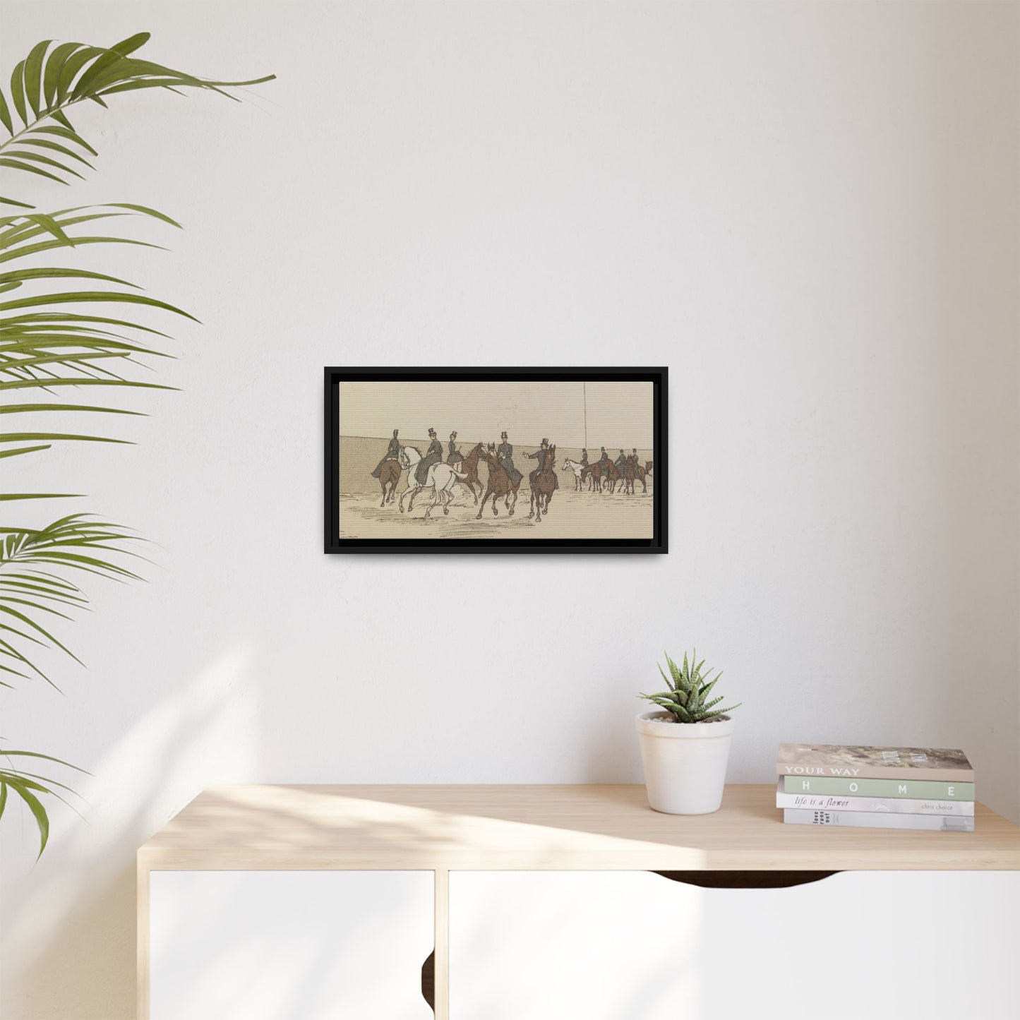 Parisian Riding School 1800s Matte Canvas Framed Wall Art