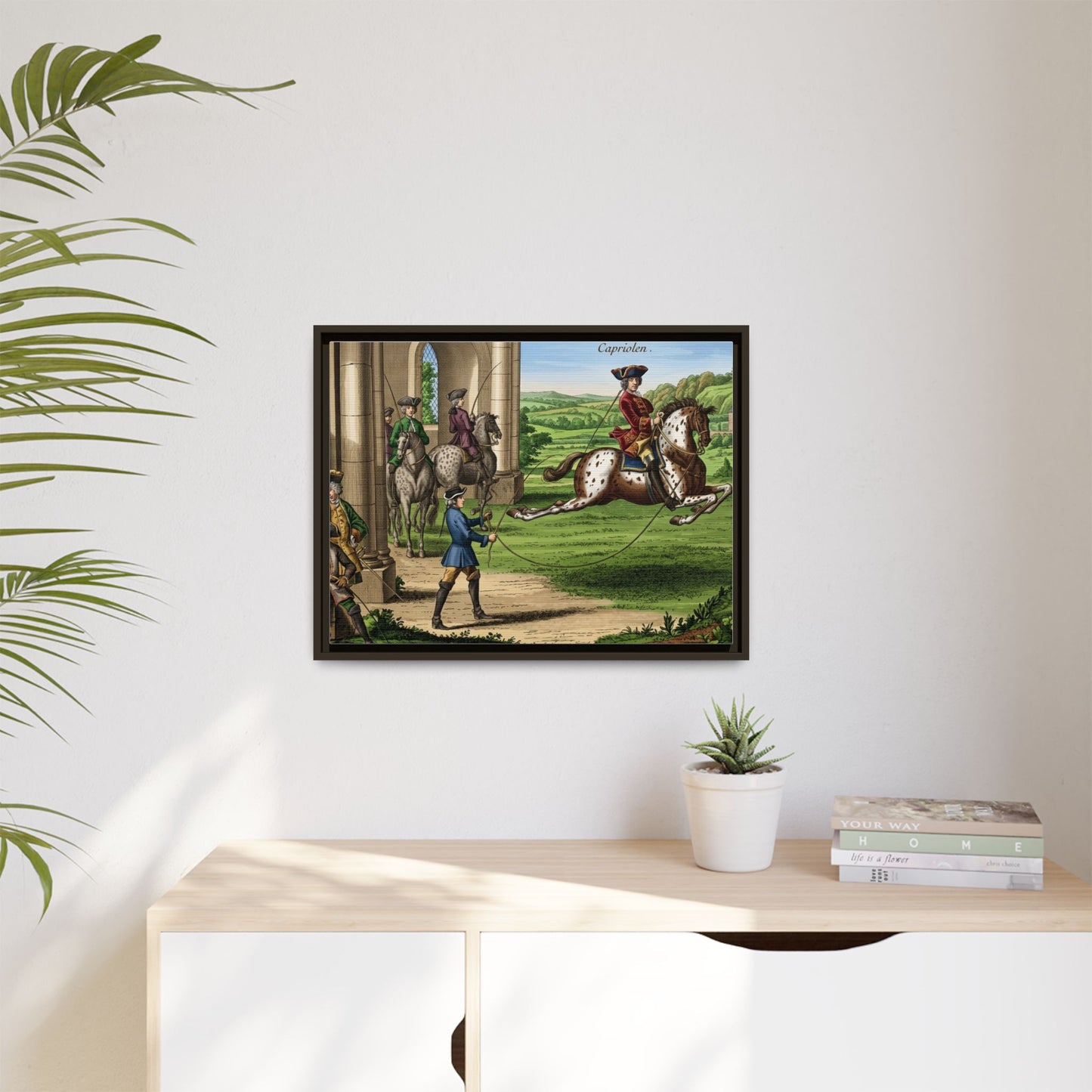 Equestrian Capriole Matte Canvas Print — Framed Historical Horse Art