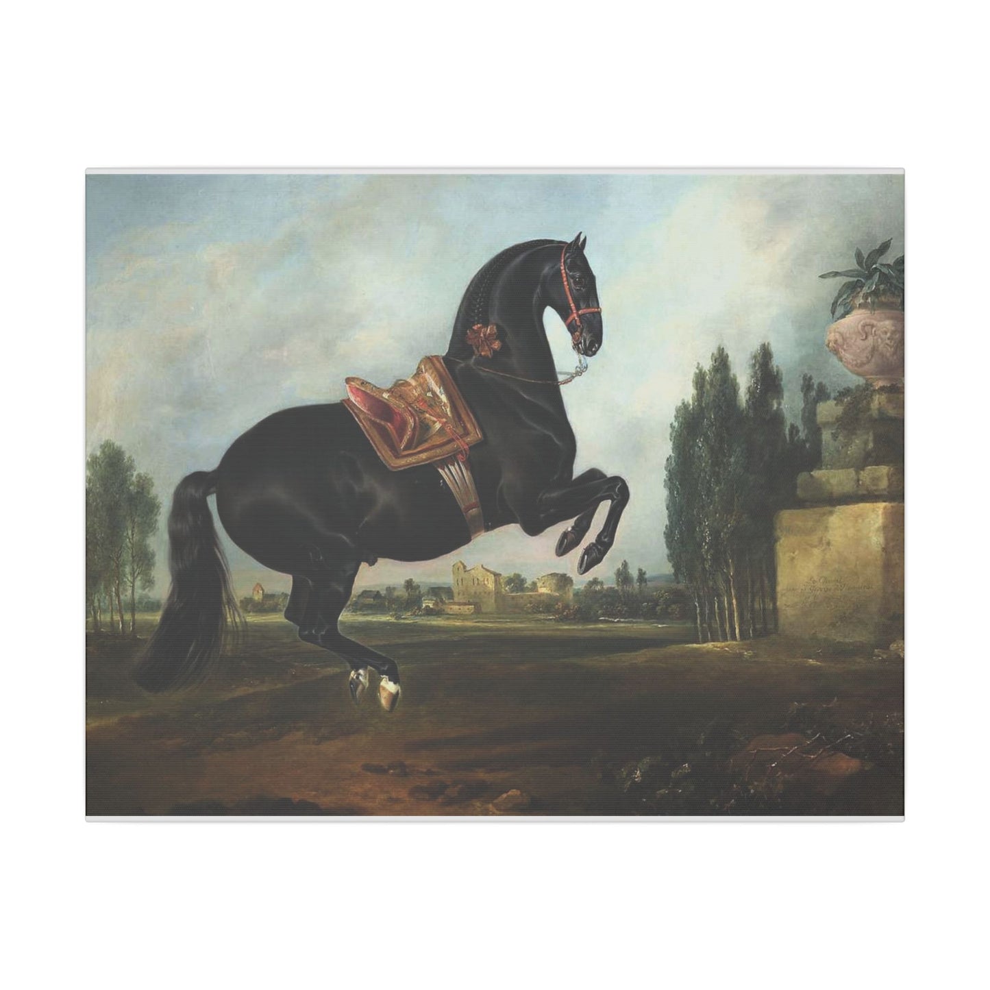 Equestrian Art Canvas Print – Majestic Black Horse, Gitano, Wall Decor