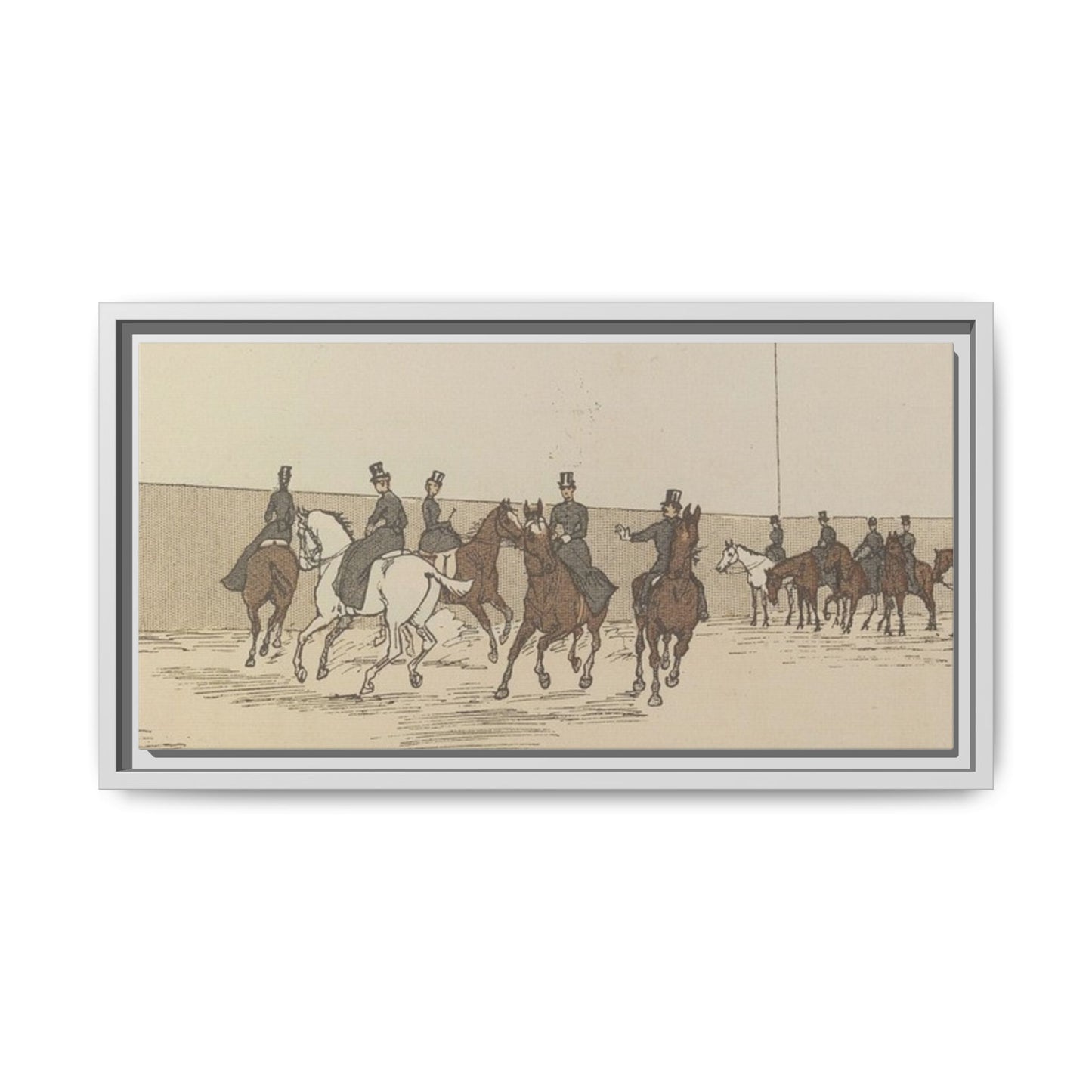 Parisian Riding School 1800s Matte Canvas Framed Wall Art