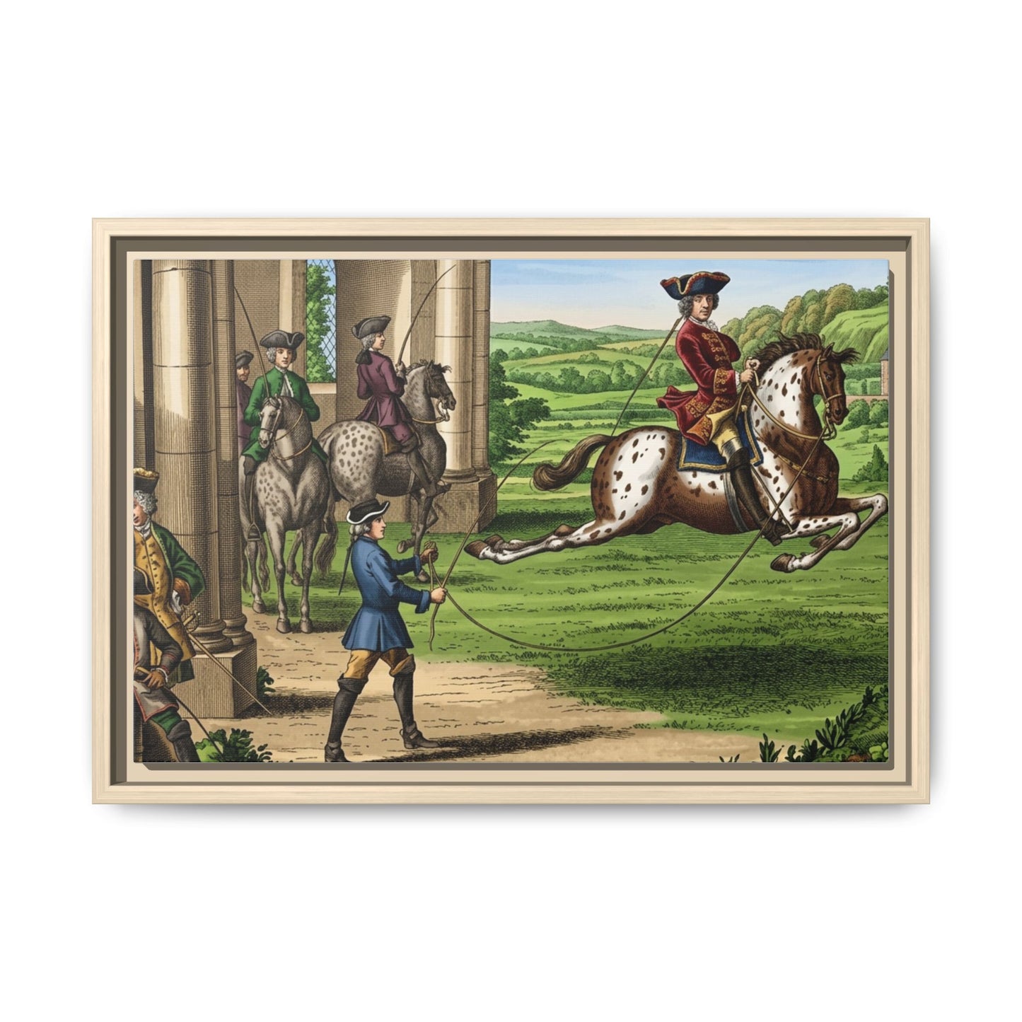 Equestrian Capriole Matte Canvas Print — Framed Historical Horse Art