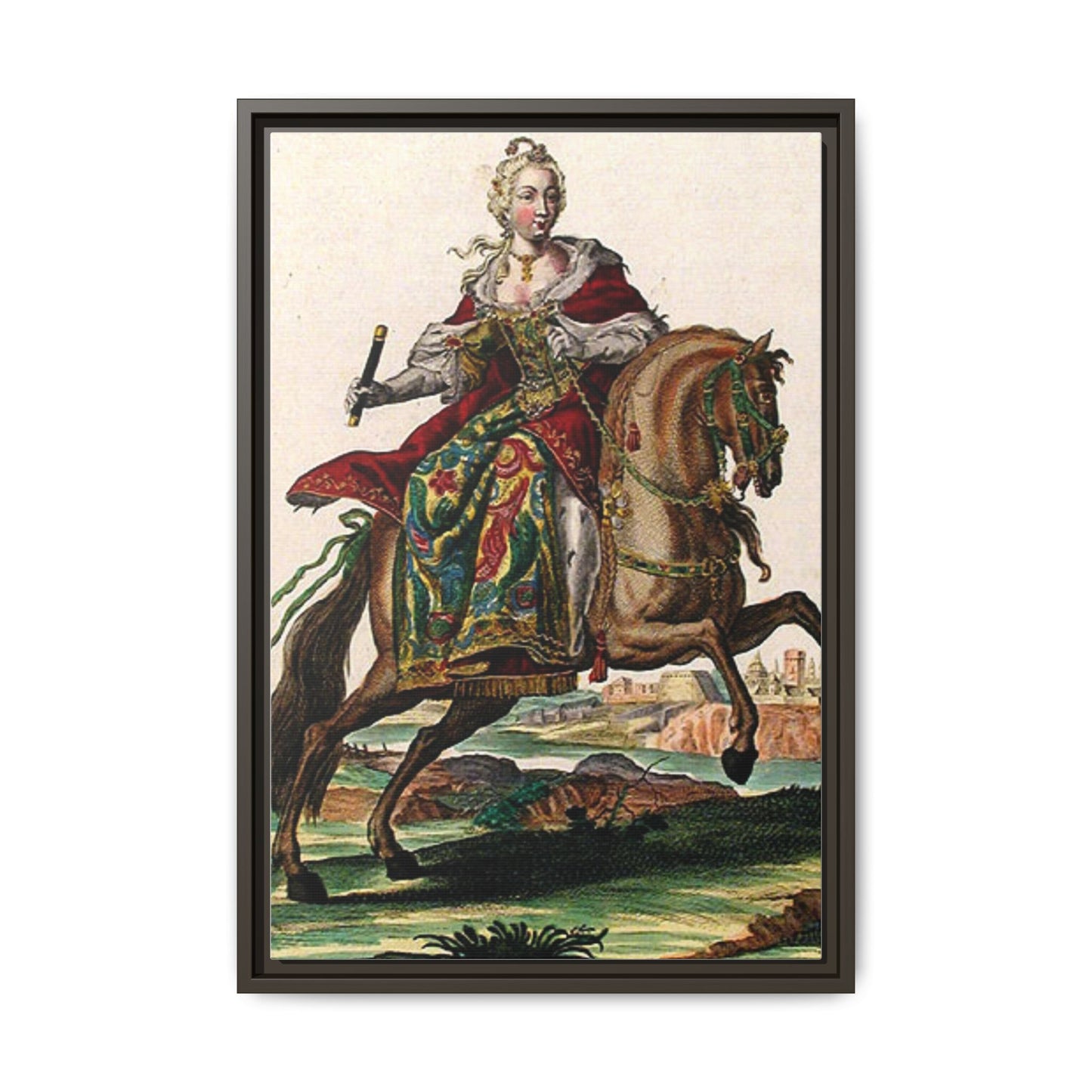 Framed Equestrian Canvas — Maria Anna Archiducissa Austriae Wall Art