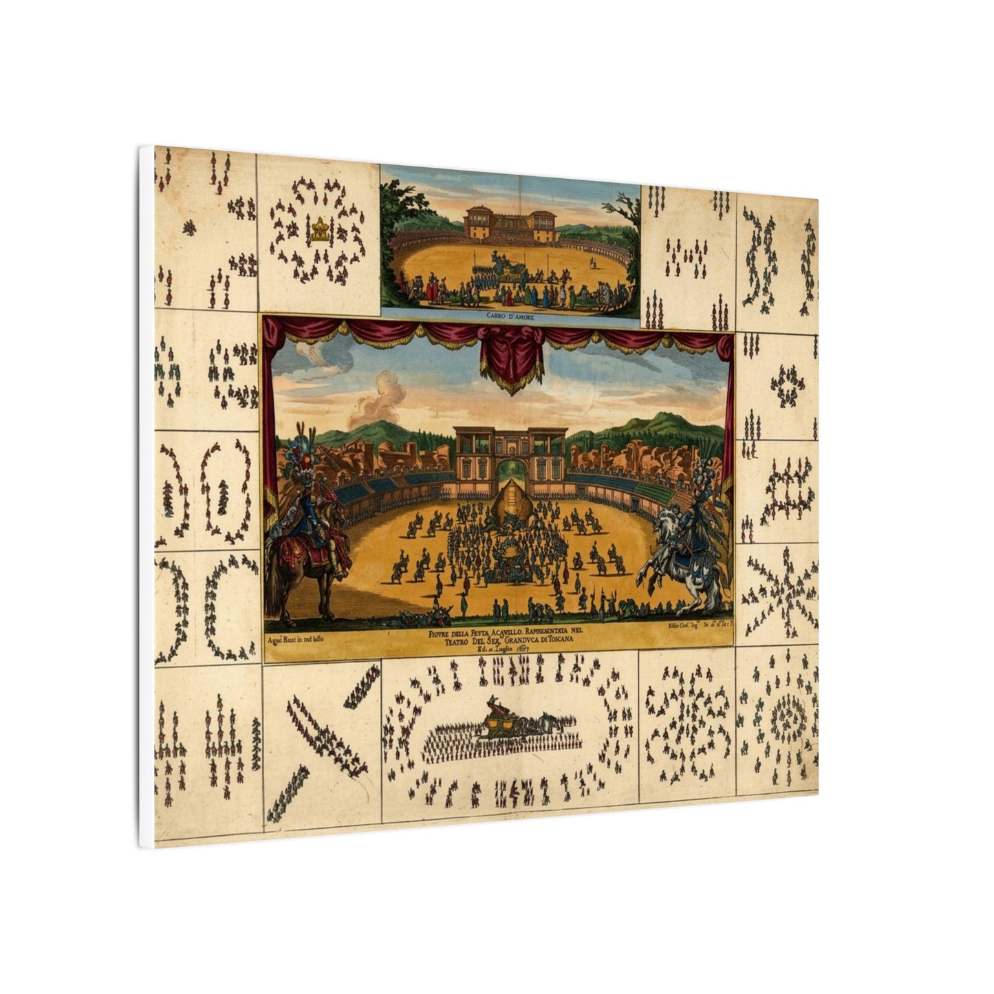 Historical Horse Ballet Canvas Art — "Carrousel of Love" 1673 Matte Stretched Canvas