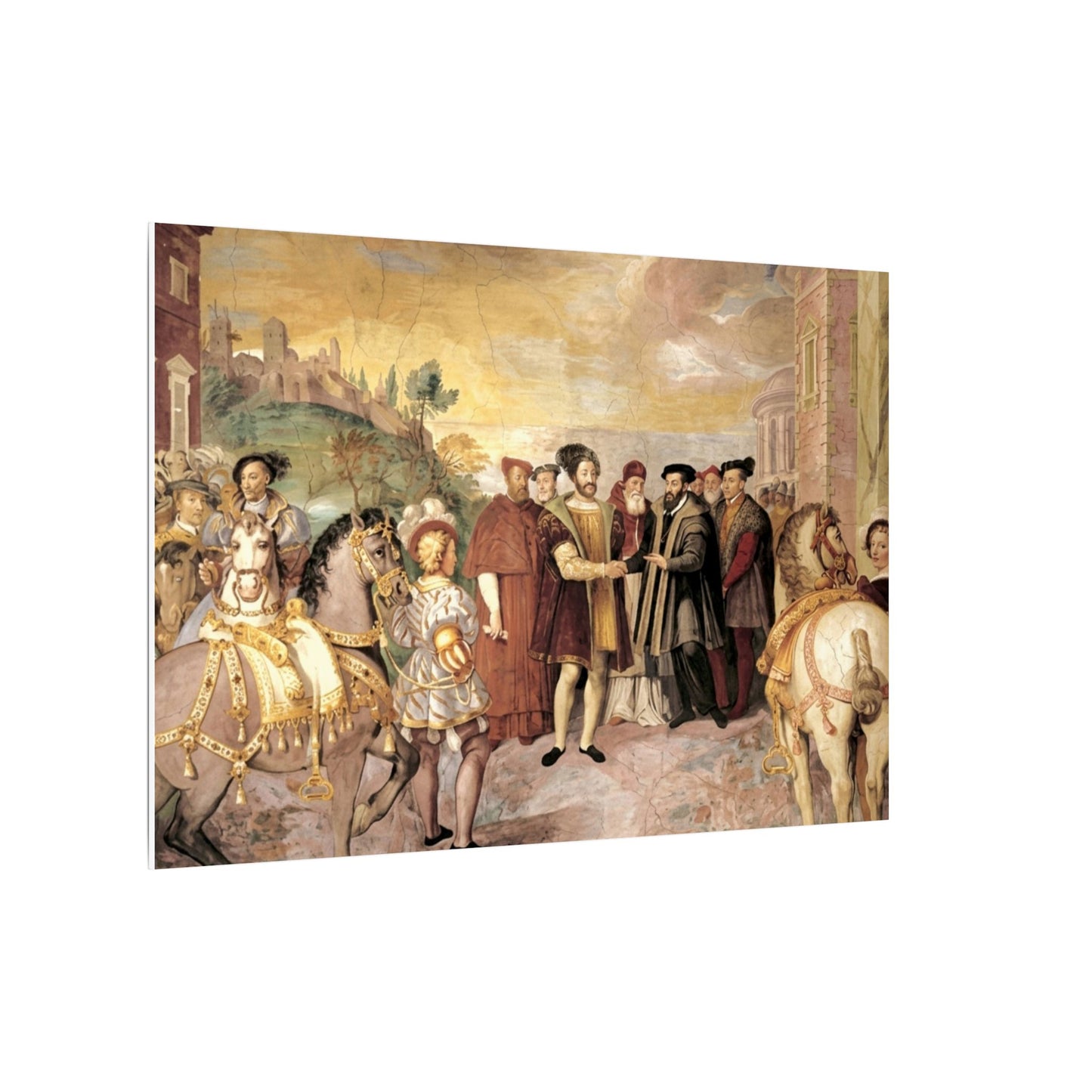 Matte Stretched Canvas Print — Renaissance Court Historical Art Wall Decor