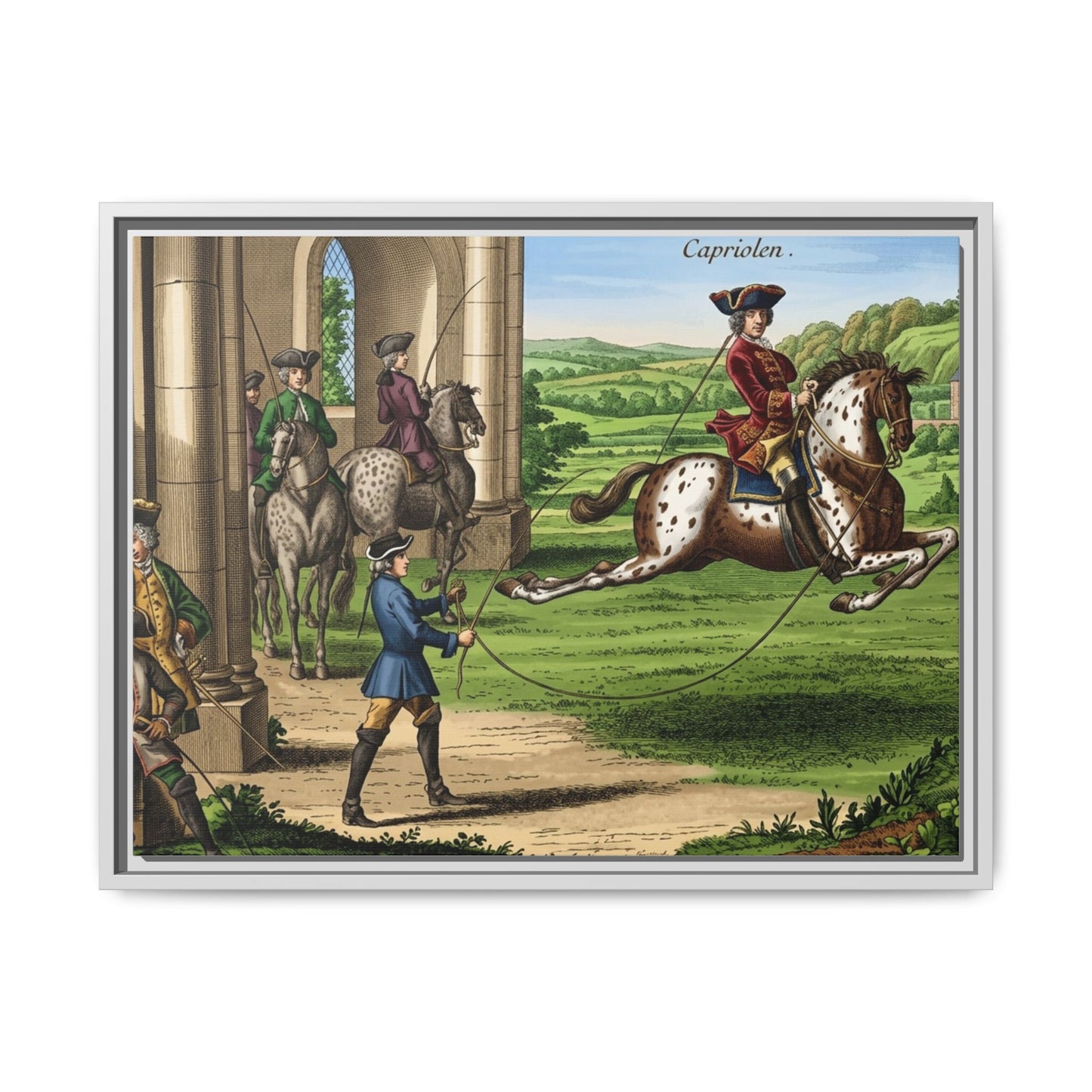 Equestrian Capriole Matte Canvas Print — Framed Historical Horse Art