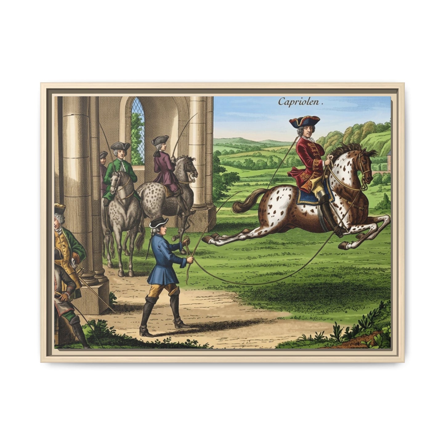 Equestrian Capriole Matte Canvas Print — Framed Historical Horse Art