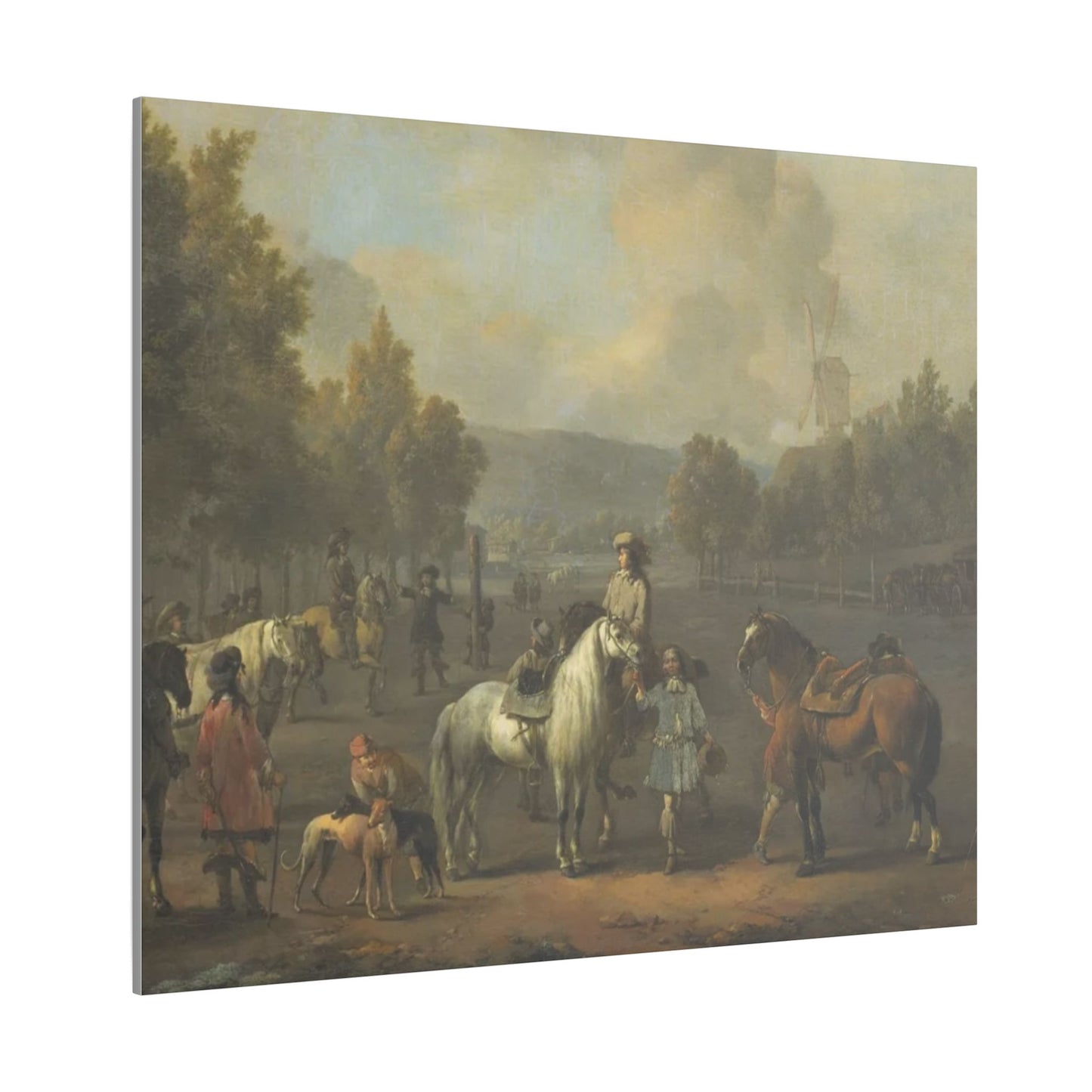 Equestrian Canvas Print — 18th‑Century Horses of the Cavalry School (Matte Stretched)