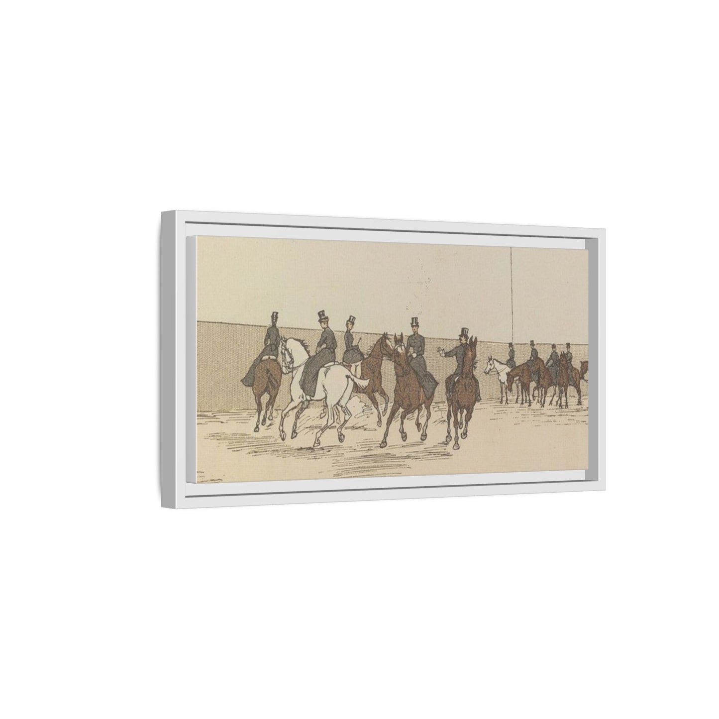 Parisian Riding School 1800s Matte Canvas Framed Wall Art