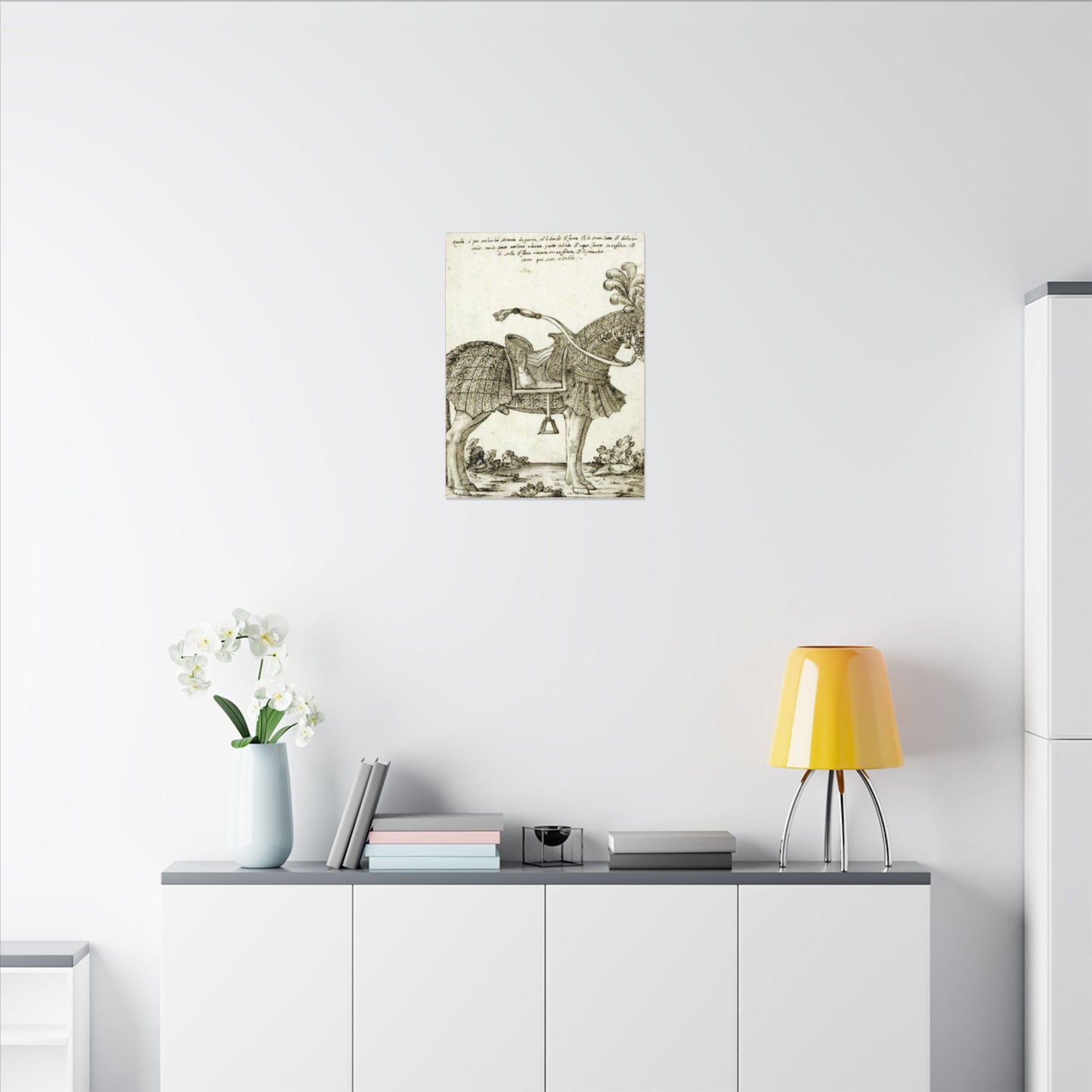 Renaissance Horse Illustration Matte Canvas Print