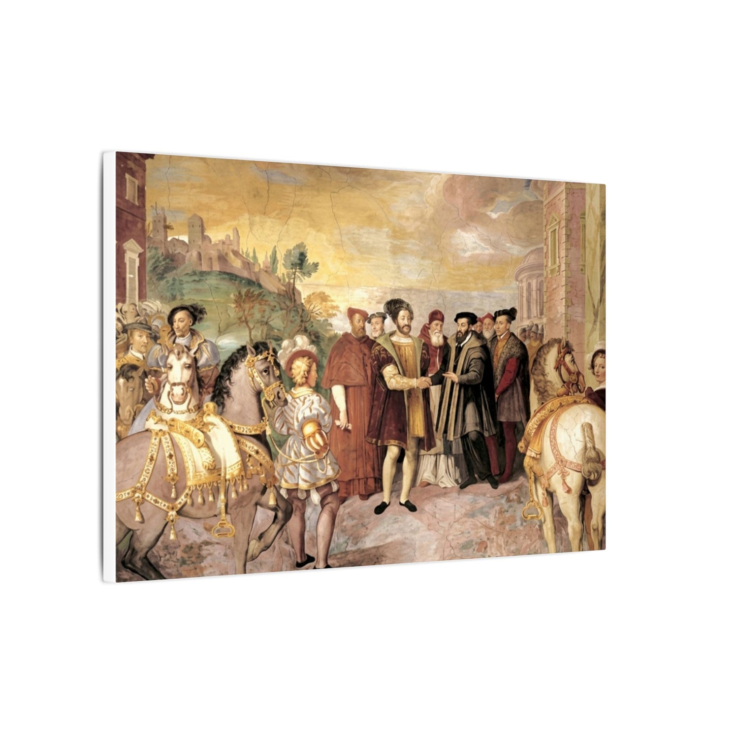 Matte Stretched Canvas Print — Renaissance Court Historical Art Wall Decor