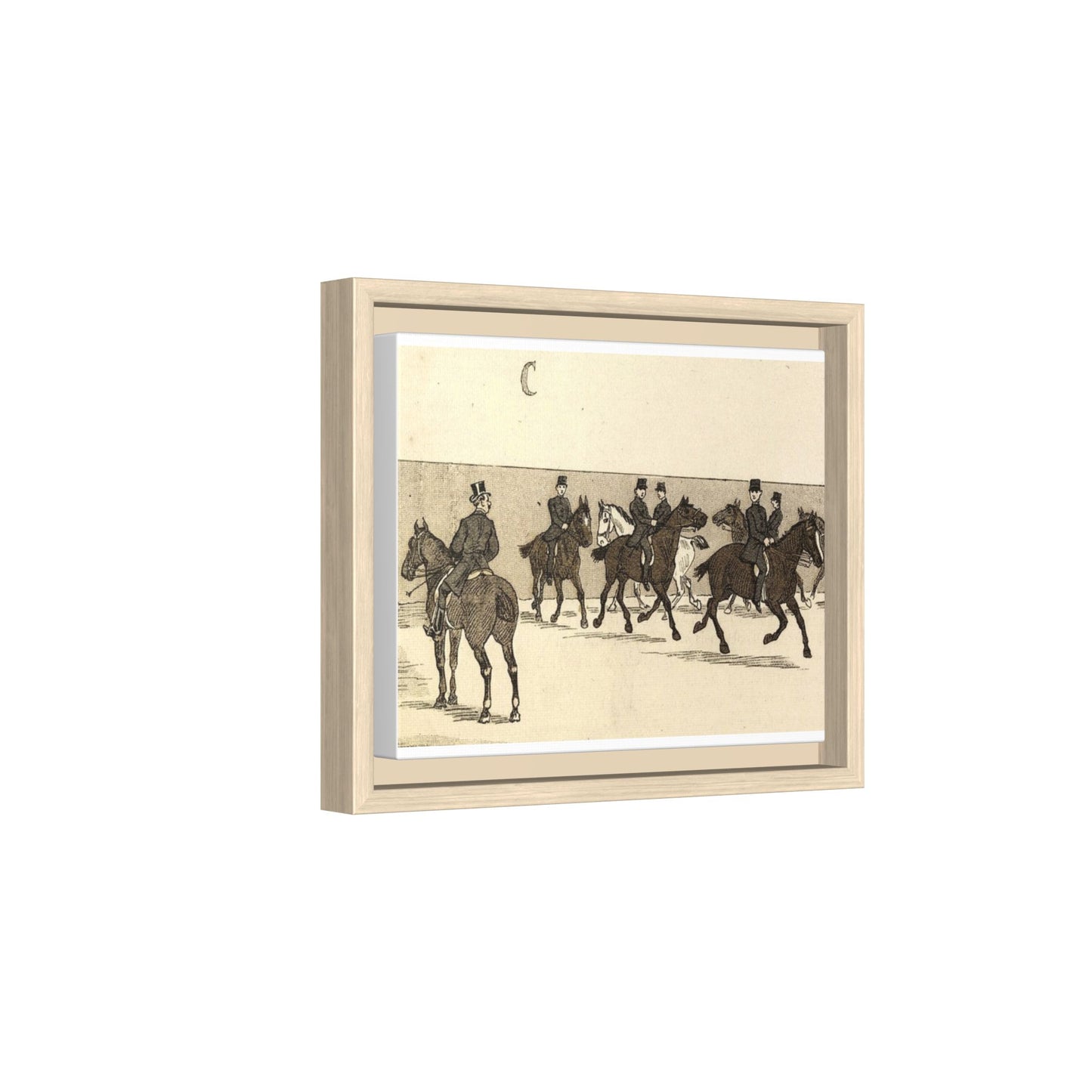 French Riding School Instructor Mounted Matte Canvas Framed