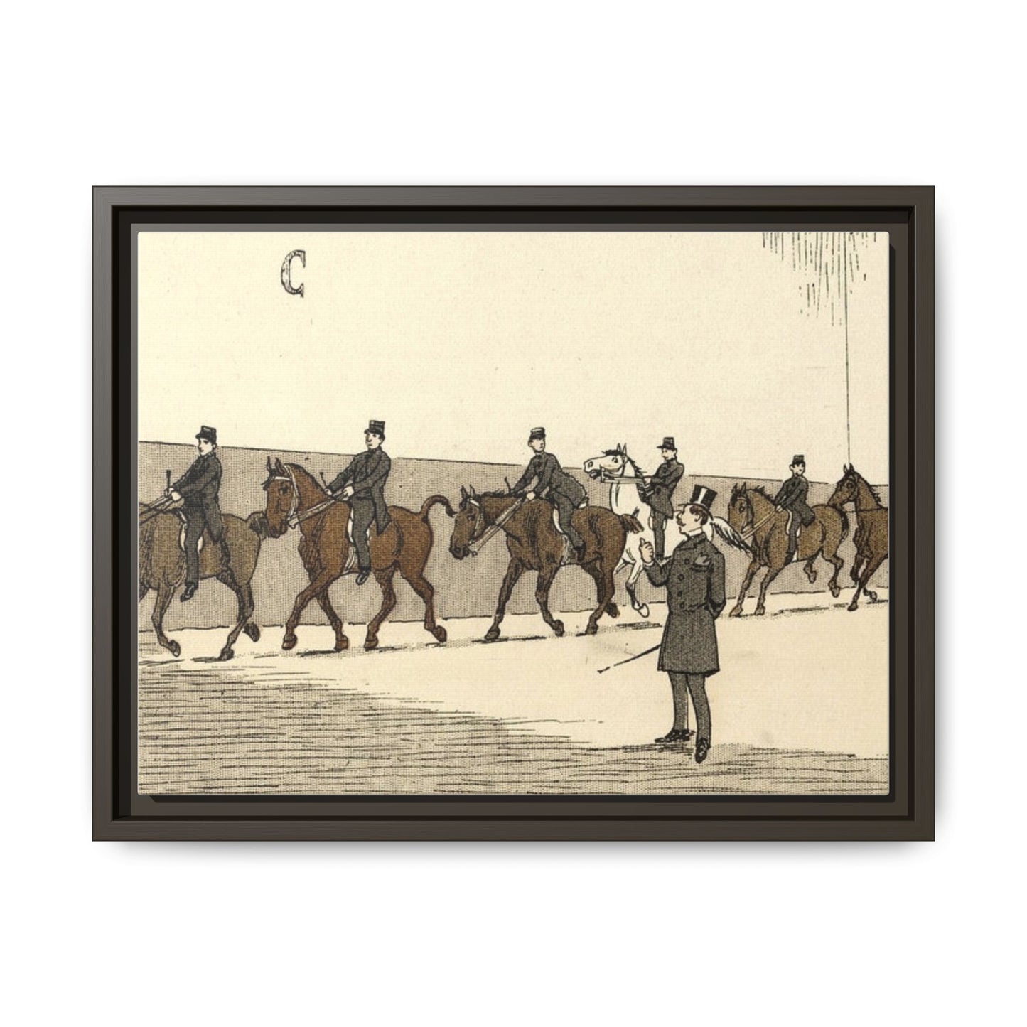 Parisian Riding School 1800s Instructor Matte Canvas Framed