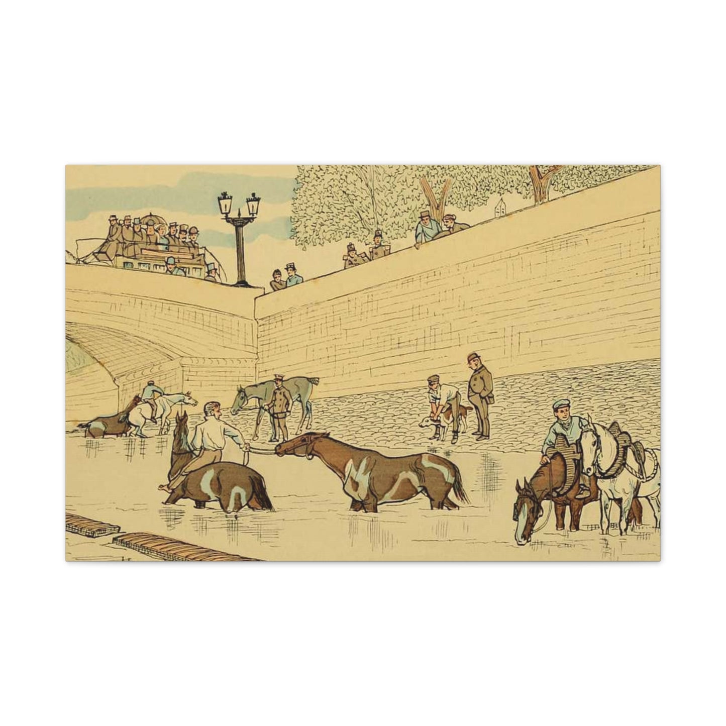 Paris Seine Horses Canvas Print — Stretched 0.75"