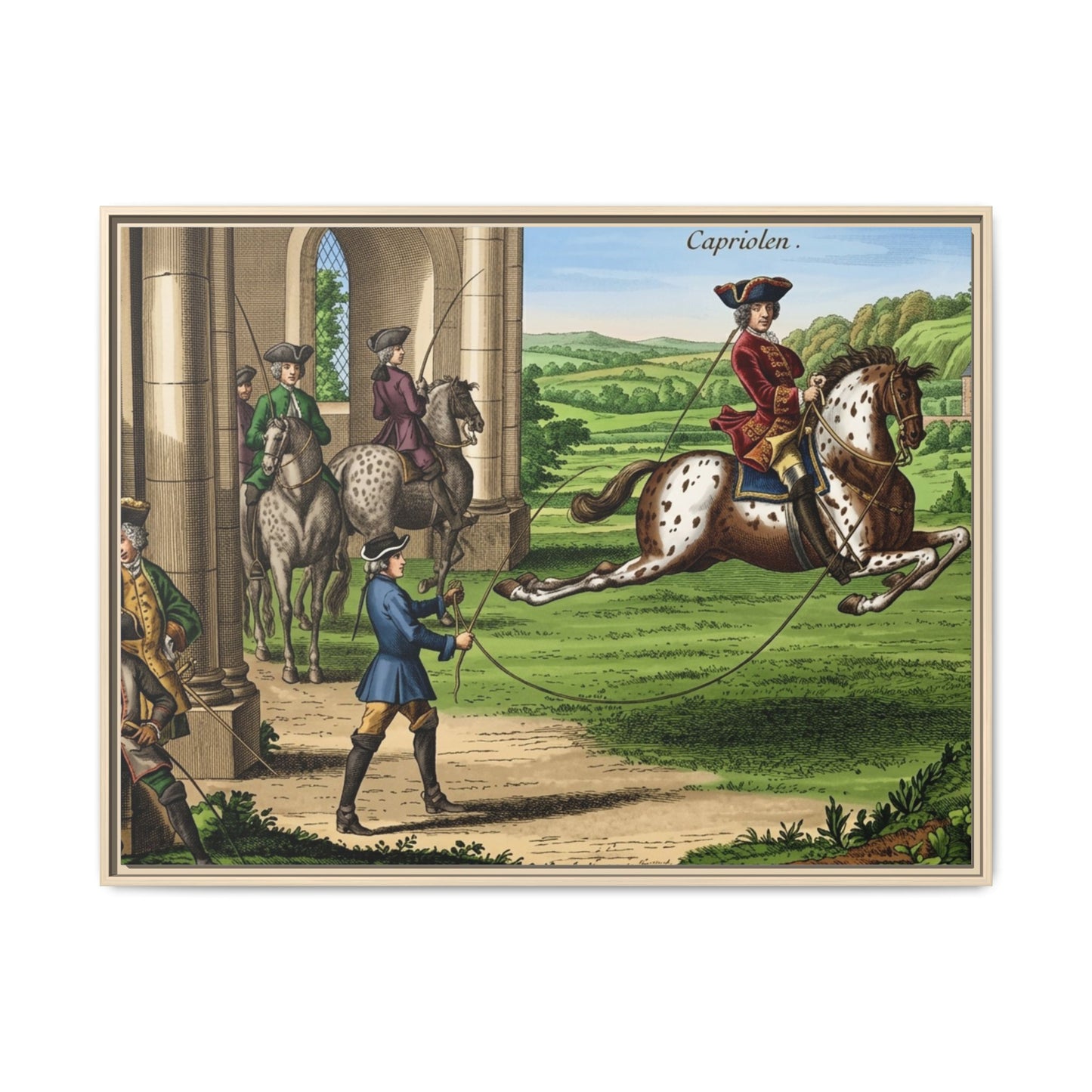 Equestrian Capriole Matte Canvas Print — Framed Historical Horse Art