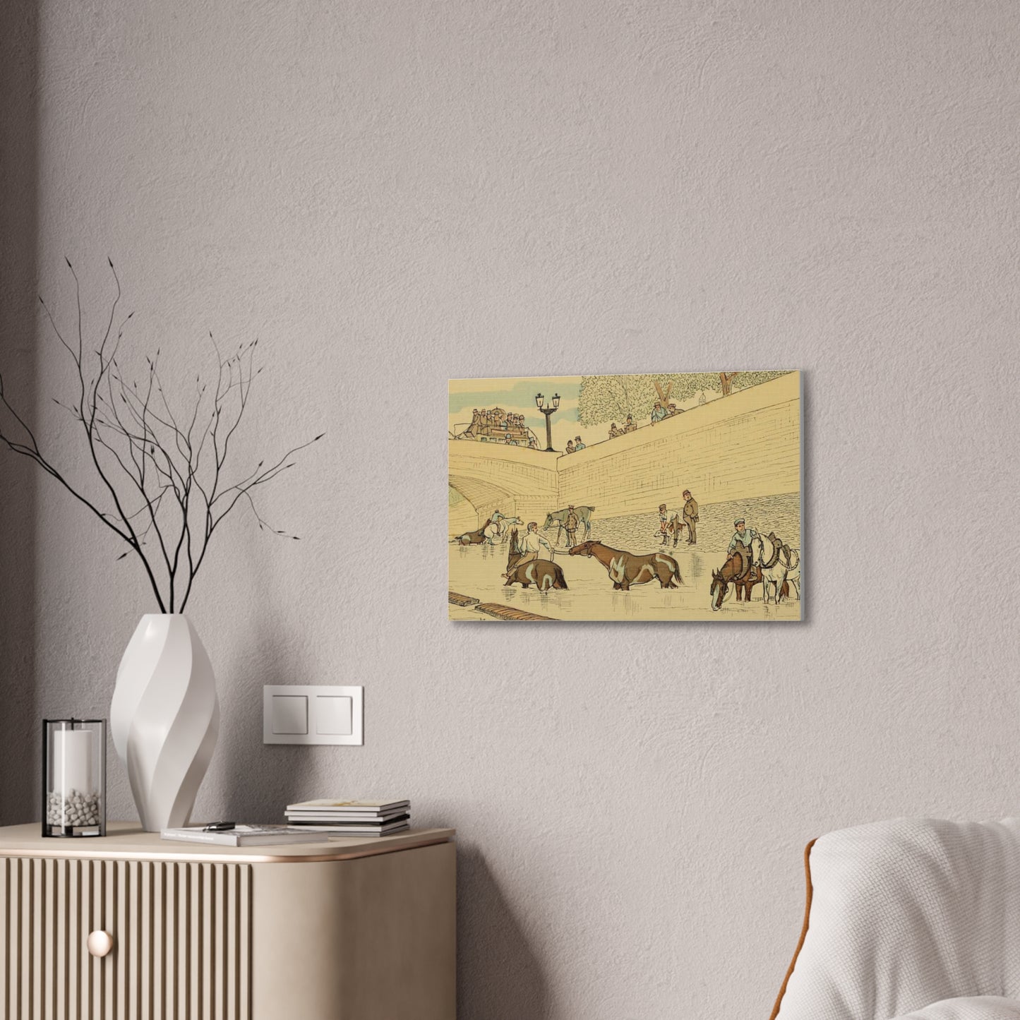 Paris Seine Horses Canvas Print — Stretched 0.75"