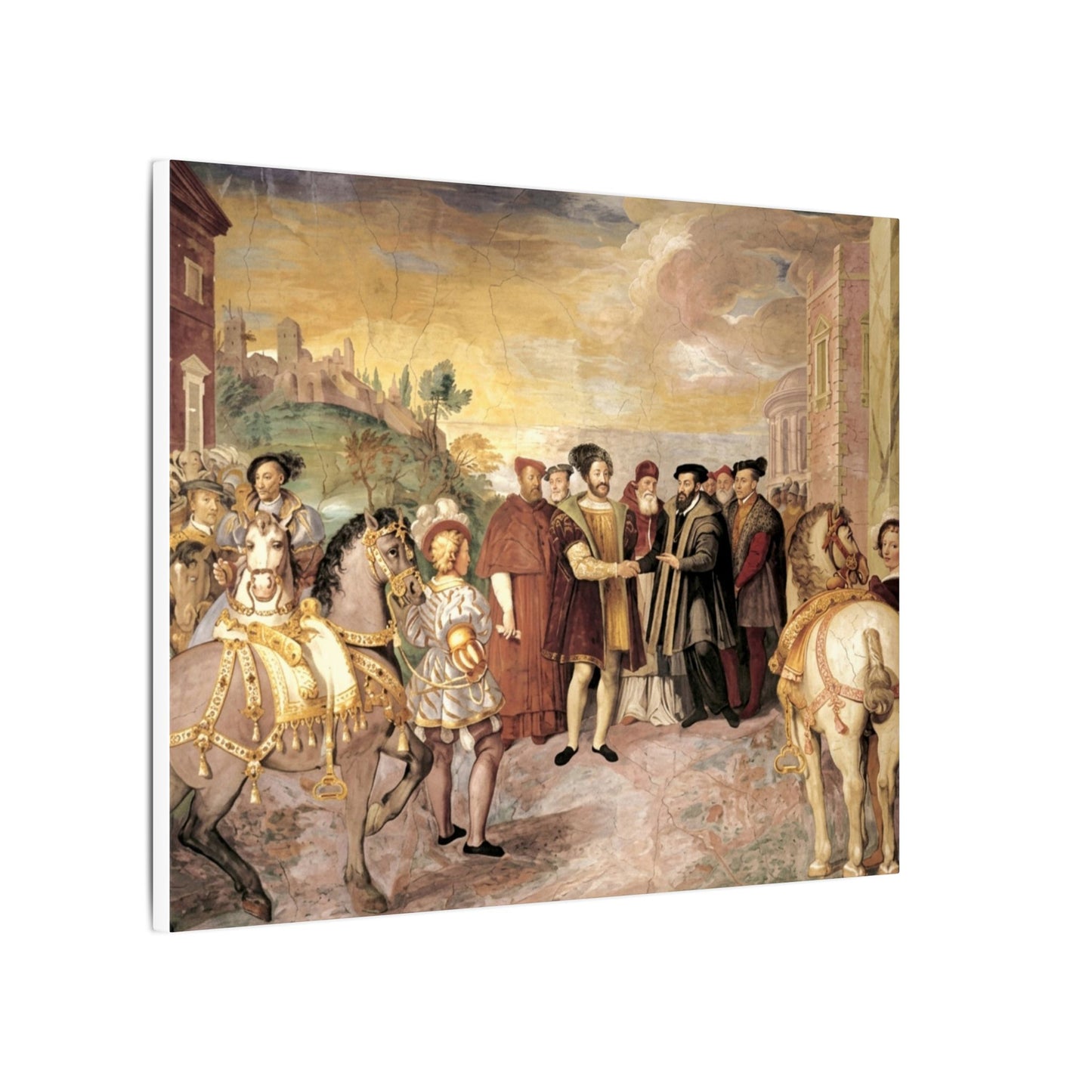 Matte Stretched Canvas Print — Renaissance Court Historical Art Wall Decor