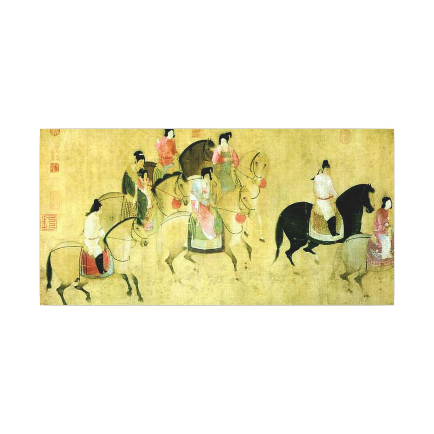 Ancient Chinese Horse Riders Spring Outing  Matte Canvas Print