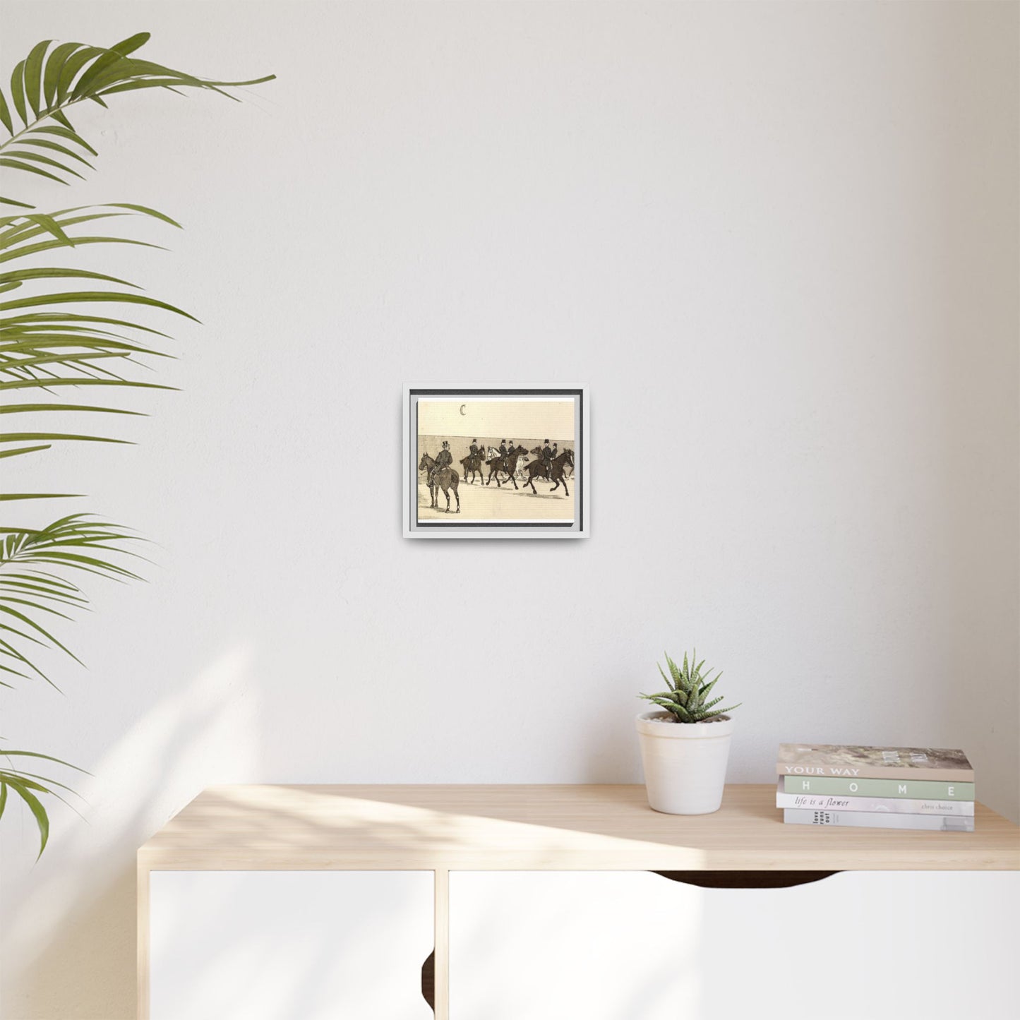 French Riding School Instructor Mounted Matte Canvas Framed