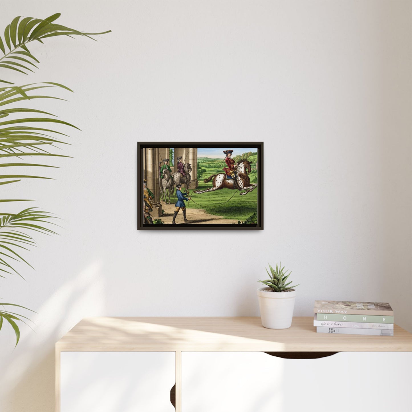 Equestrian Capriole Matte Canvas Print — Framed Historical Horse Art