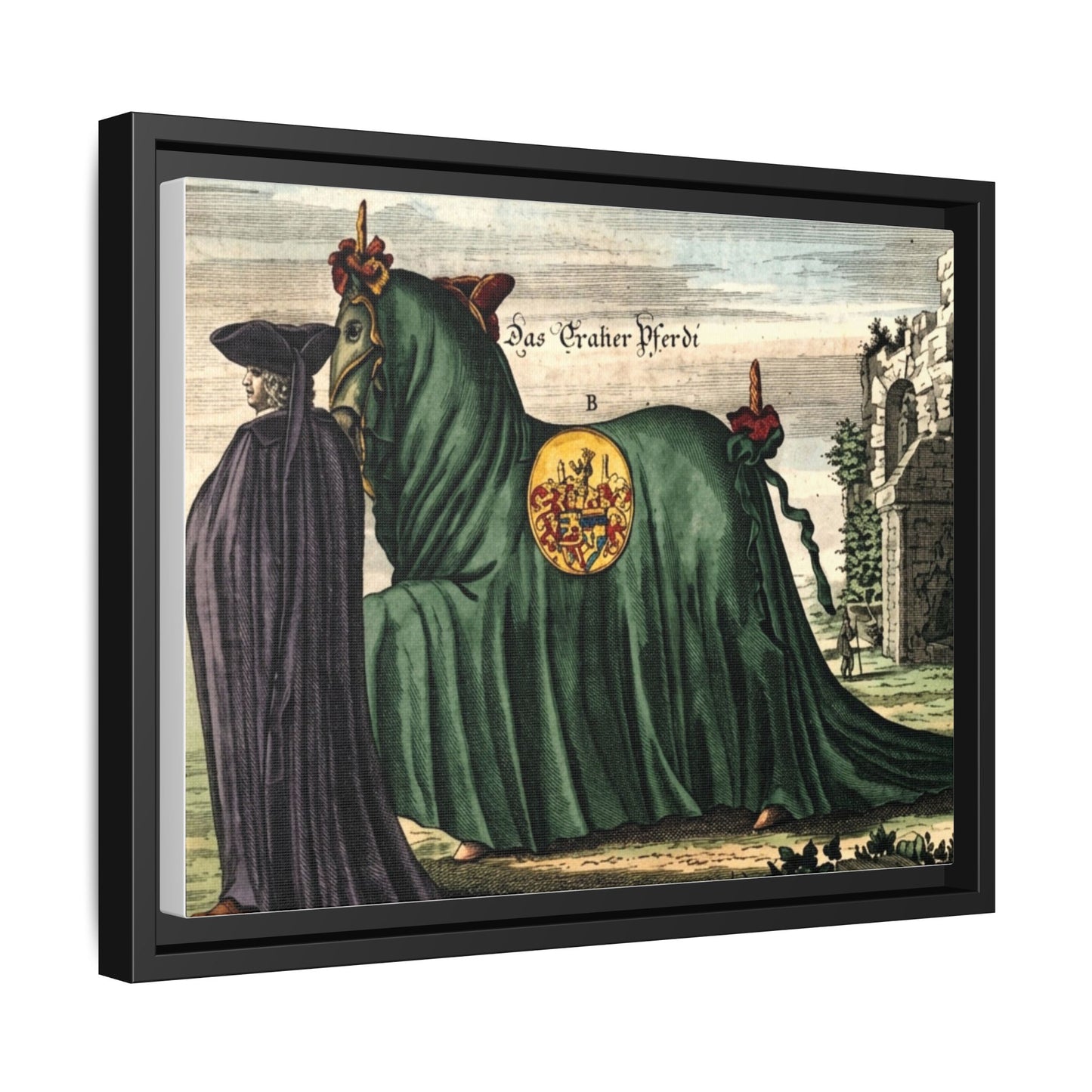 Framed Matte Canvas — 'Graher Pferdi' Parade Horse Illustration