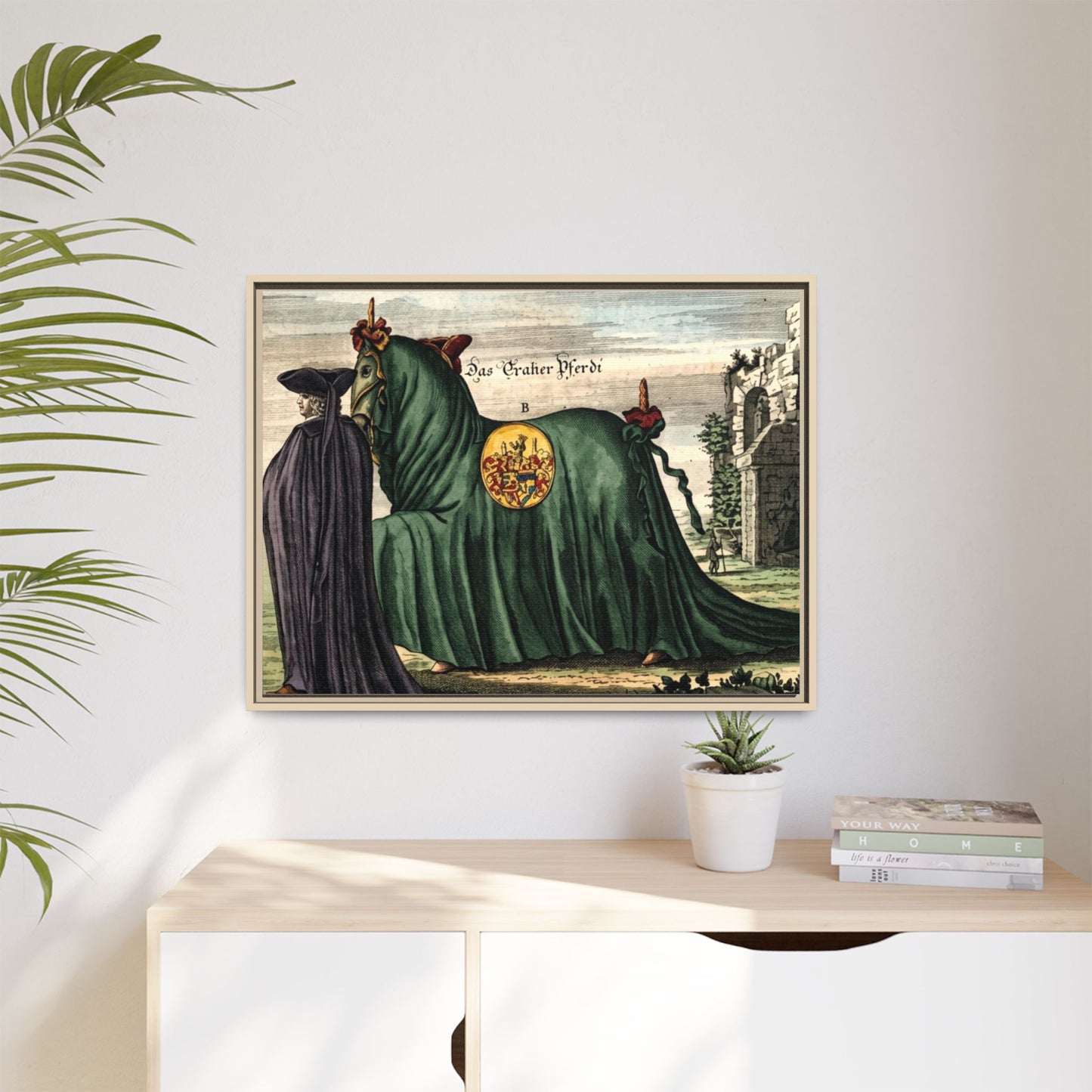 Framed Matte Canvas — 'Graher Pferdi' Parade Horse Illustration
