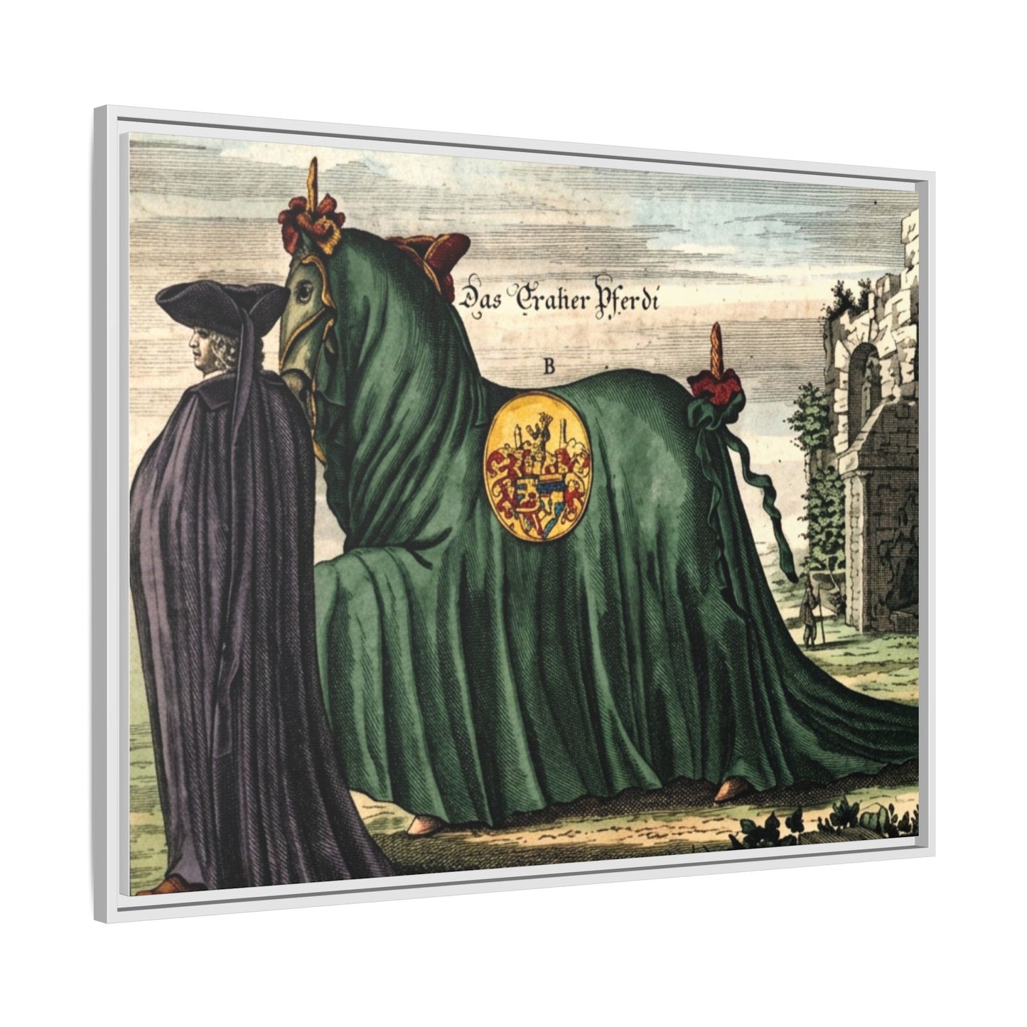 Framed Matte Canvas — 'Graher Pferdi' Parade Horse Illustration