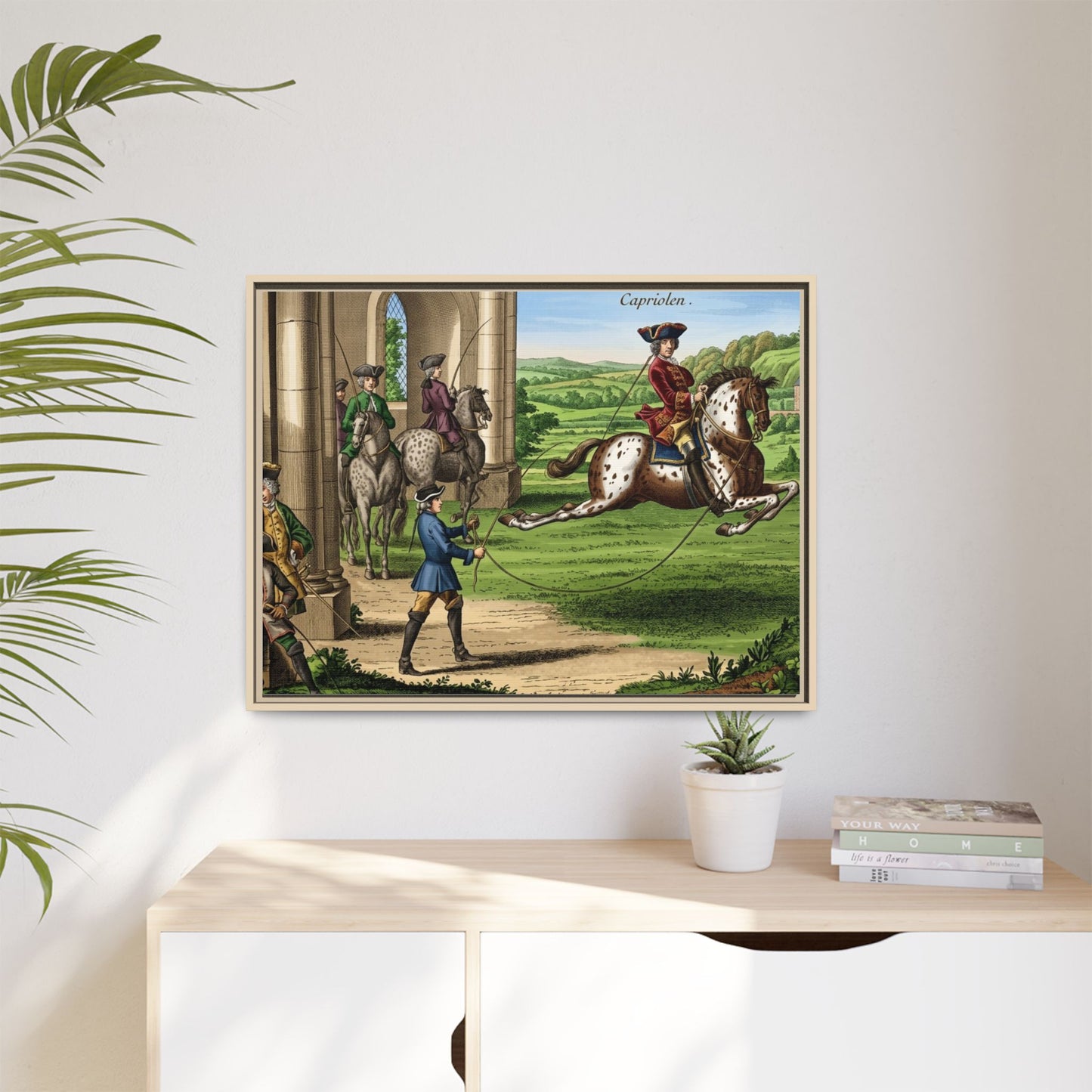 Equestrian Capriole Matte Canvas Print — Framed Historical Horse Art