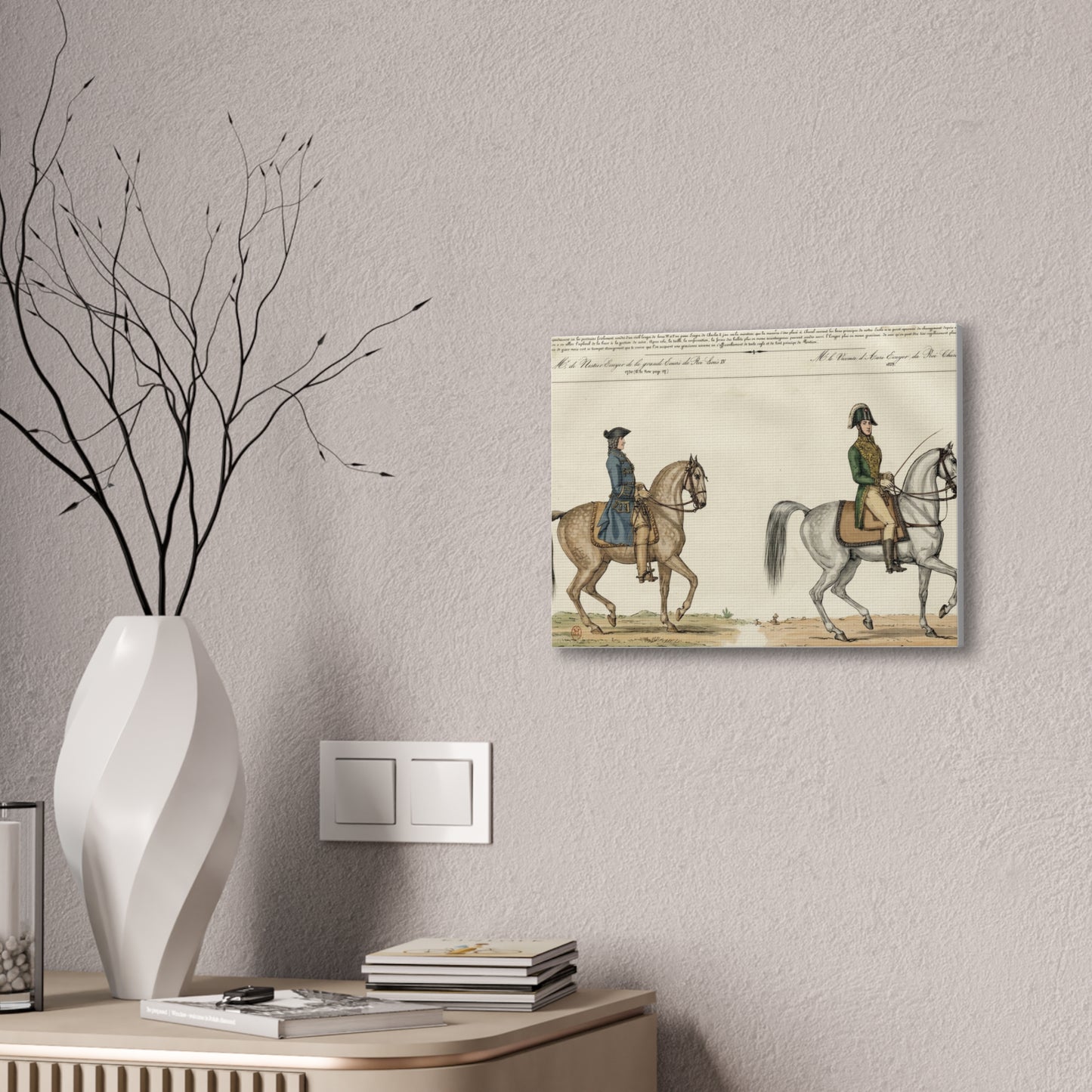 Equestrian Classical Riding Canvas Print — French 19th-Century Manege & Military Position