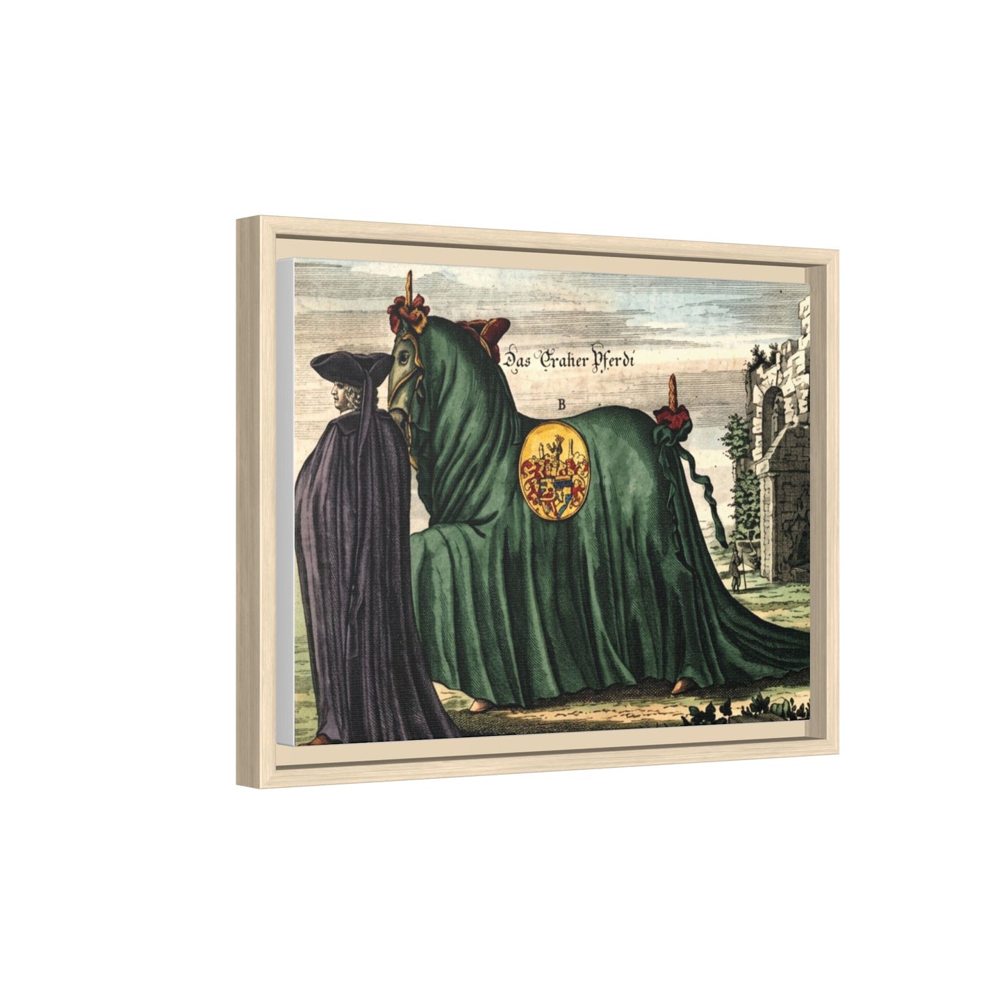 Framed Matte Canvas — 'Graher Pferdi' Parade Horse Illustration