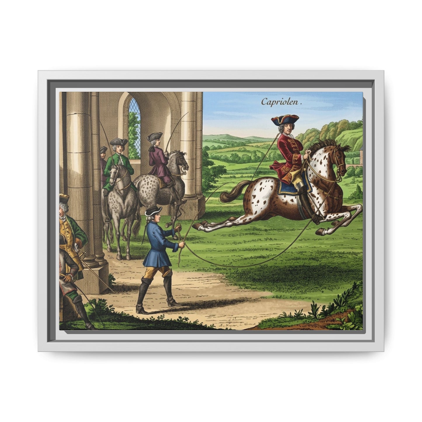 Equestrian Capriole Matte Canvas Print — Framed Historical Horse Art
