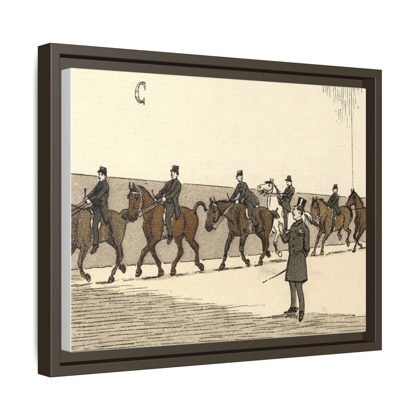 Parisian Riding School 1800s Instructor Matte Canvas Framed