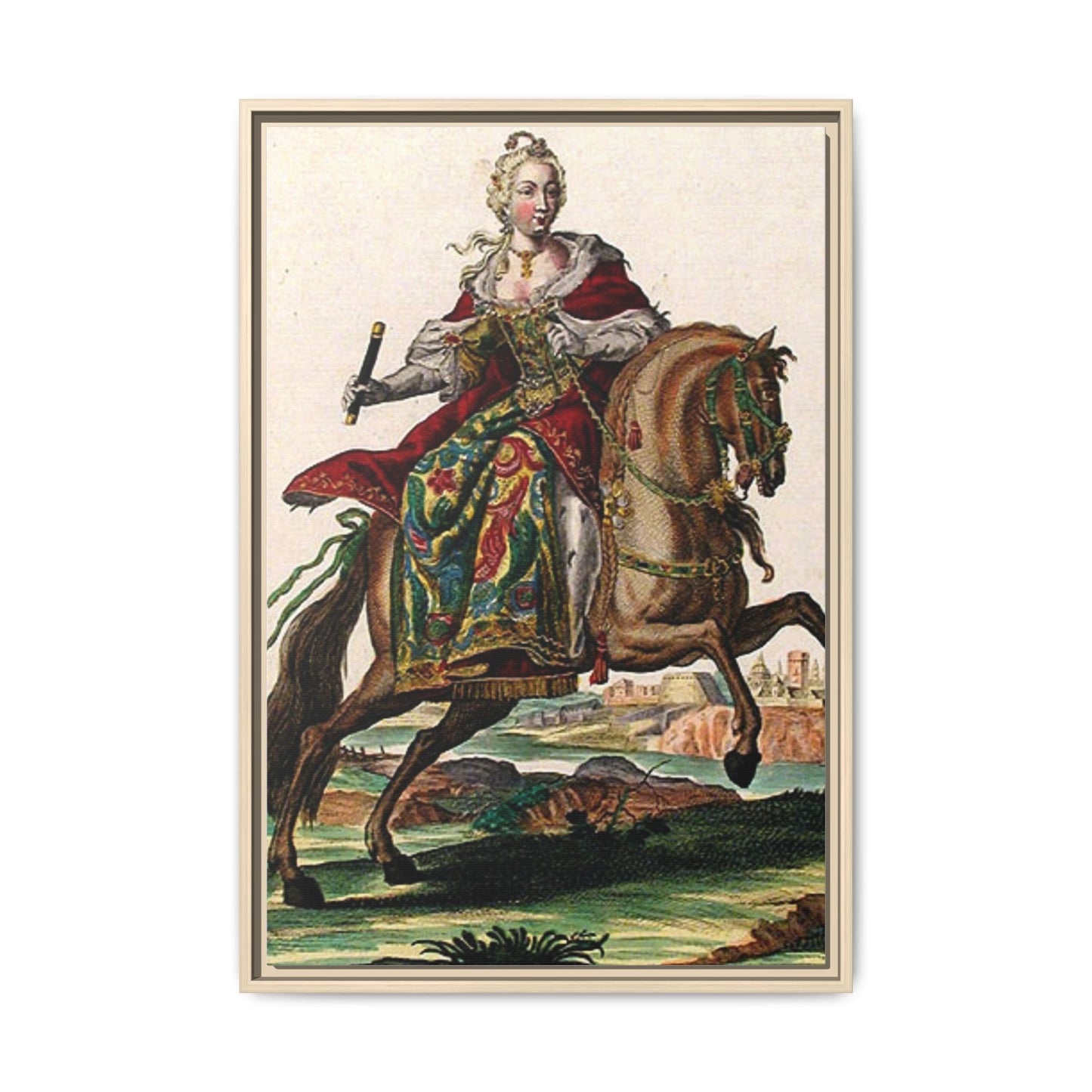 Framed Equestrian Canvas — Maria Anna Archiducissa Austriae Wall Art