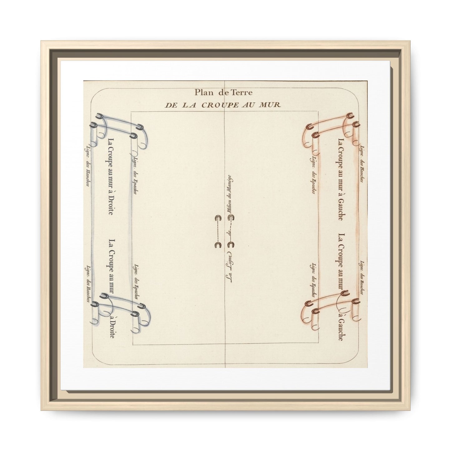 Renaissance Equestrian Pattern Matte Canvas Frame