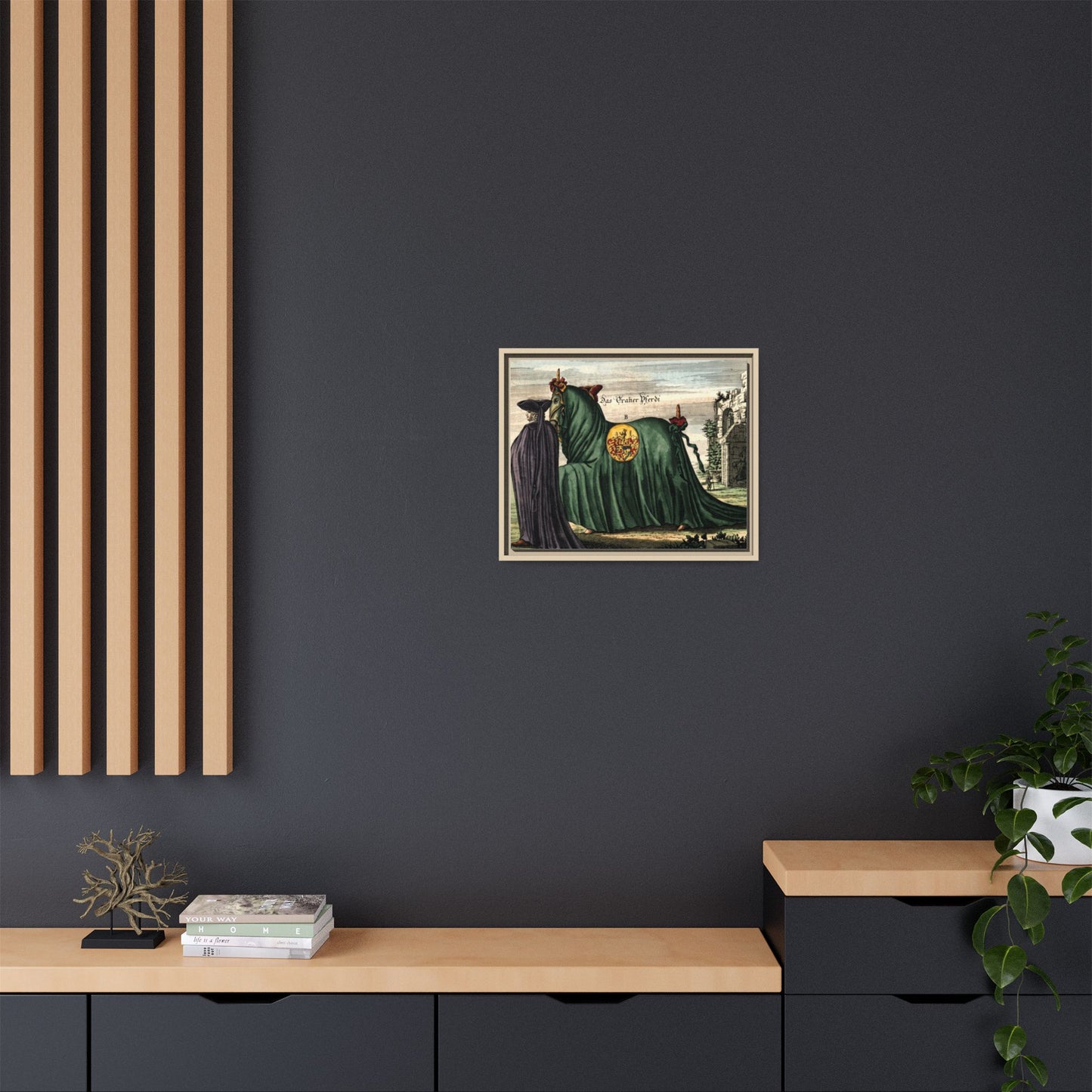 Framed Matte Canvas — 'Graher Pferdi' Parade Horse Illustration
