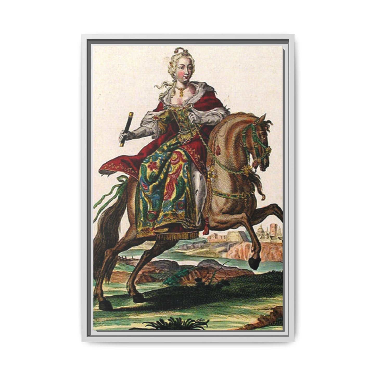 Framed Equestrian Canvas — Maria Anna Archiducissa Austriae Wall Art