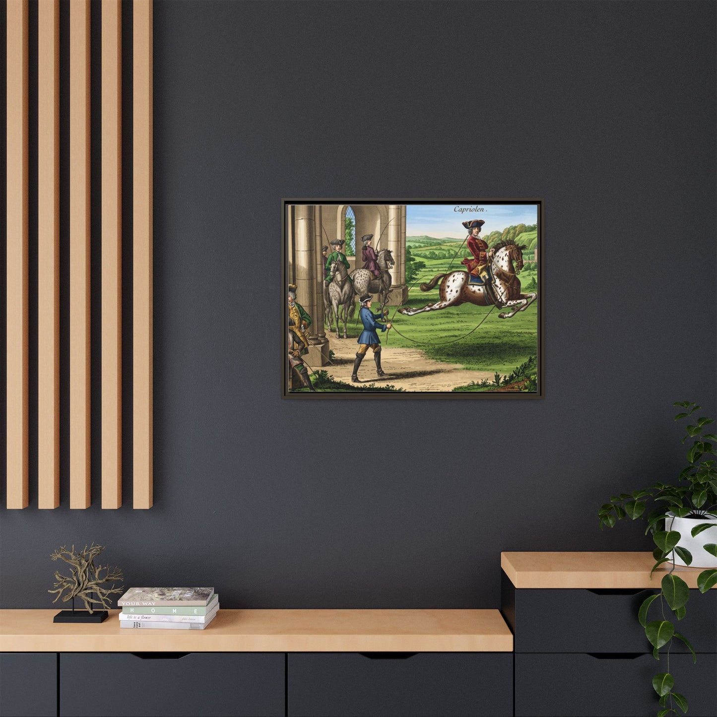 Equestrian Capriole Matte Canvas Print — Framed Historical Horse Art