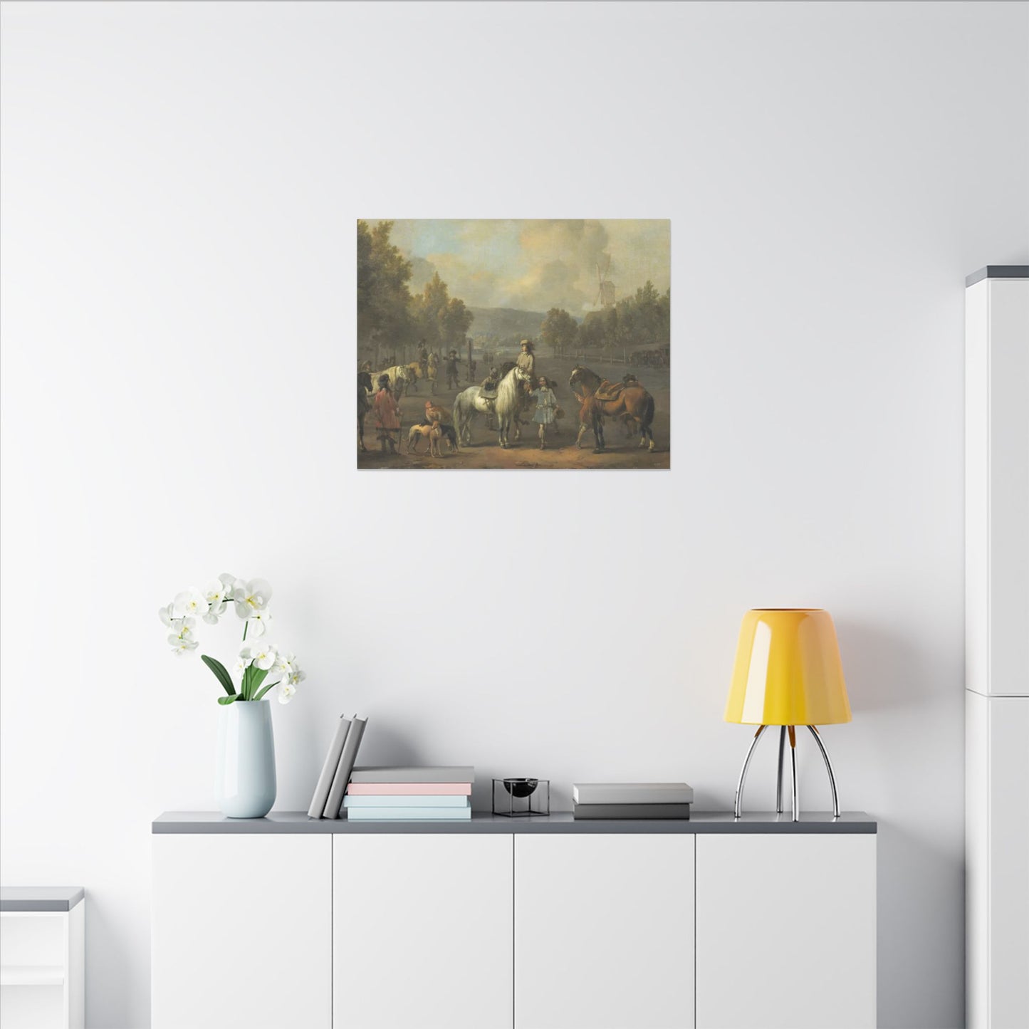 Equestrian Canvas Print — 18th‑Century Horses of the Cavalry School (Matte Stretched)