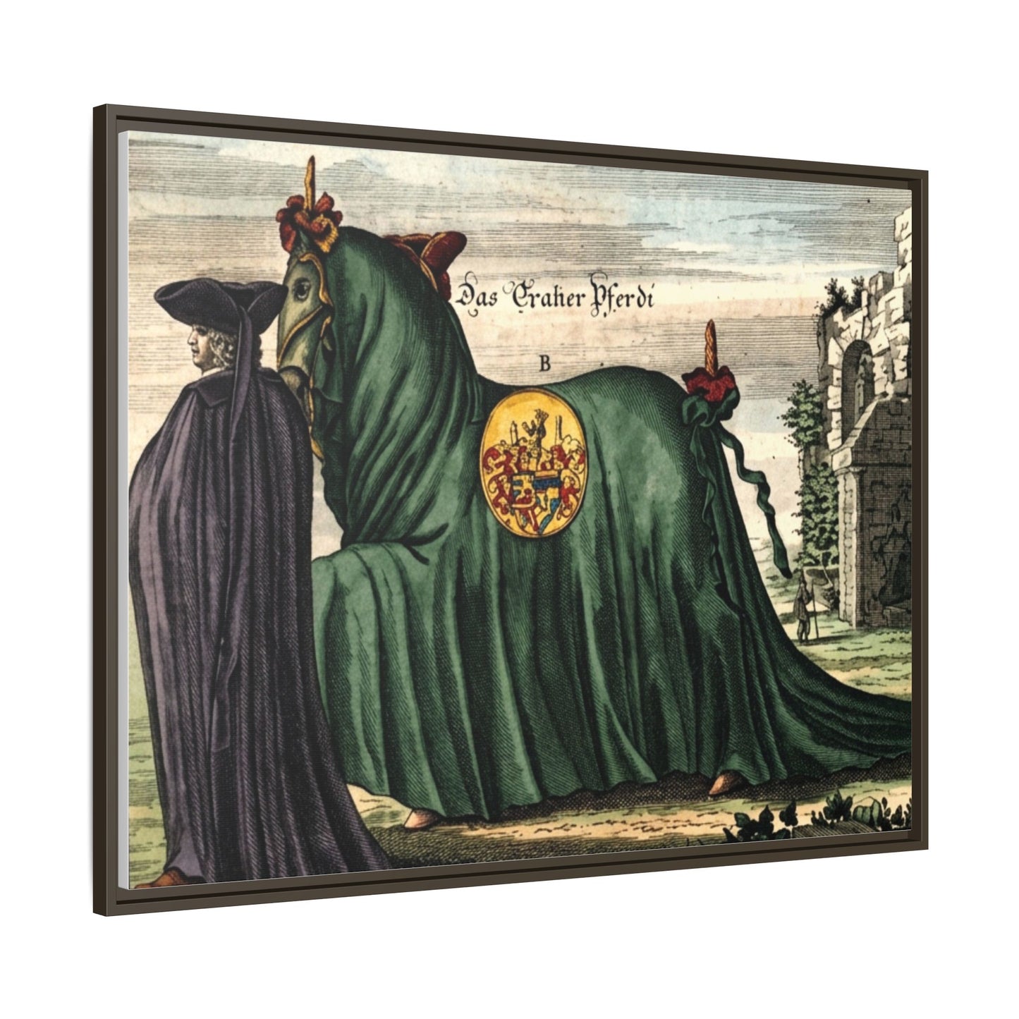 Framed Matte Canvas — 'Graher Pferdi' Parade Horse Illustration