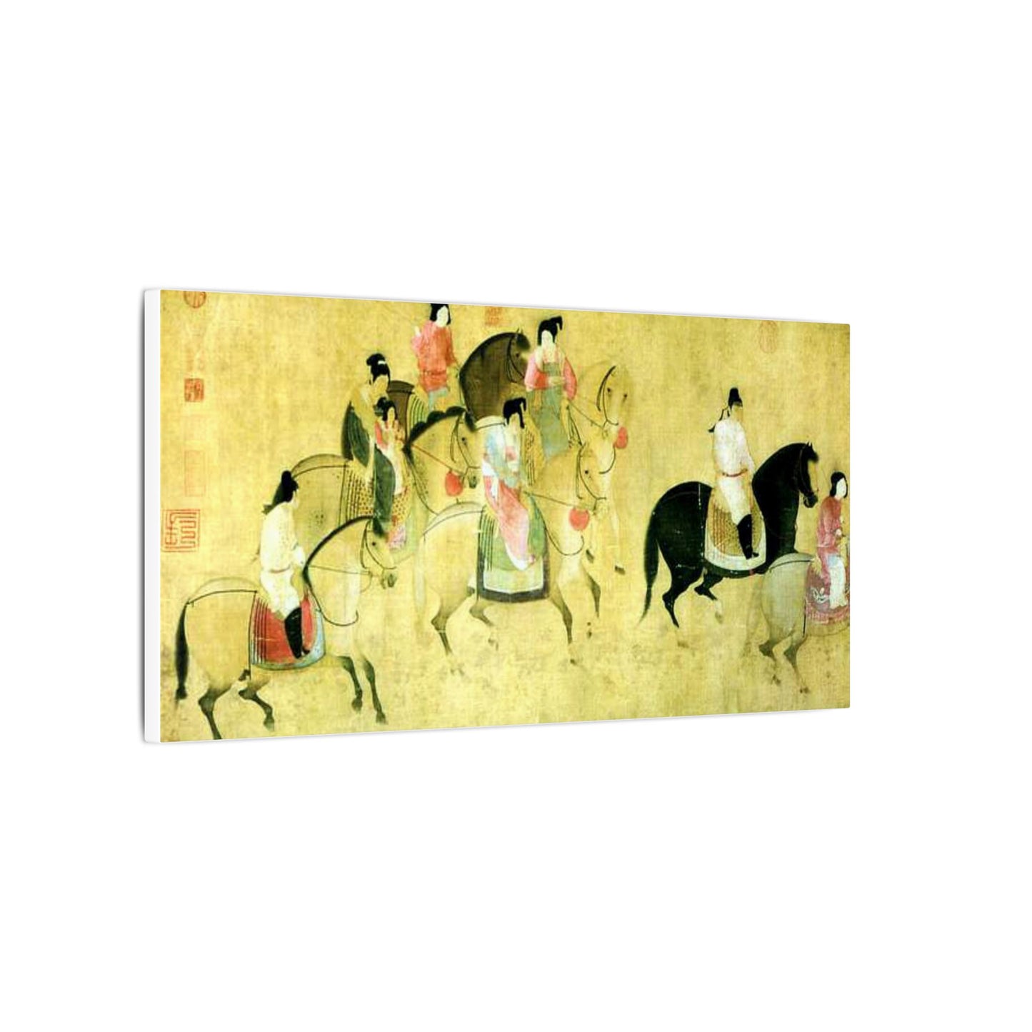 Ancient Chinese Horse Riders Spring Outing  Matte Canvas Print