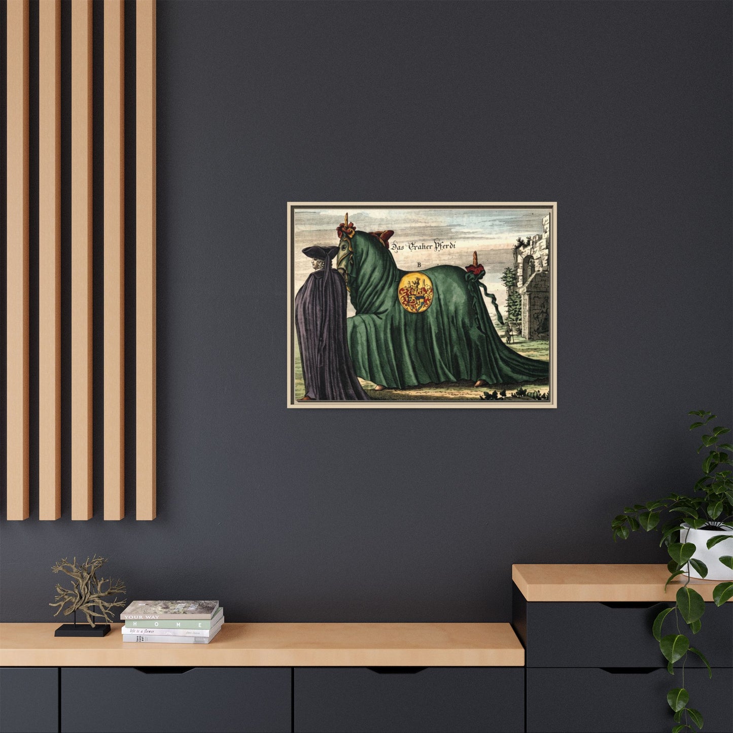 Framed Matte Canvas — 'Graher Pferdi' Parade Horse Illustration