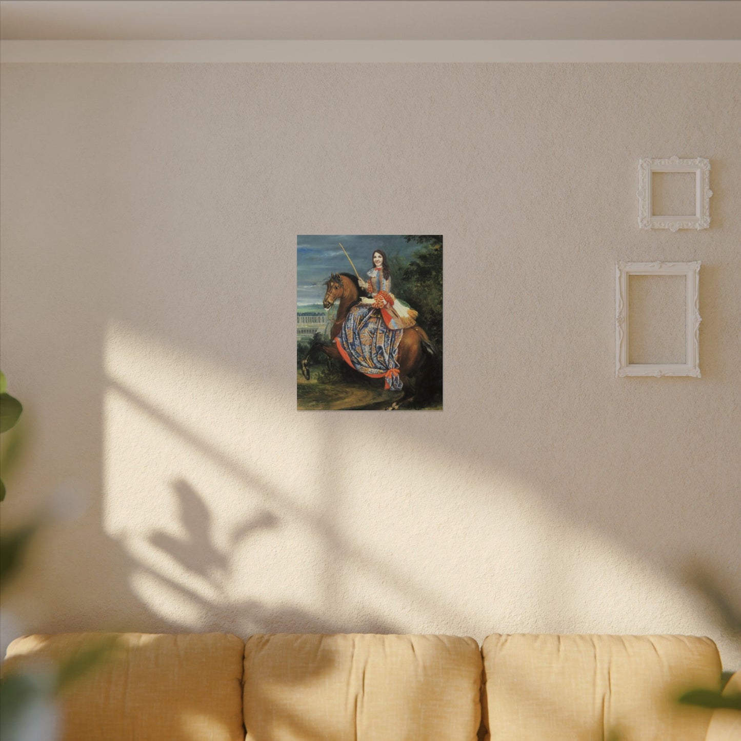 Equestrian Portrait Canvas Print — Lady on Horse Matte Stretched Wall Art