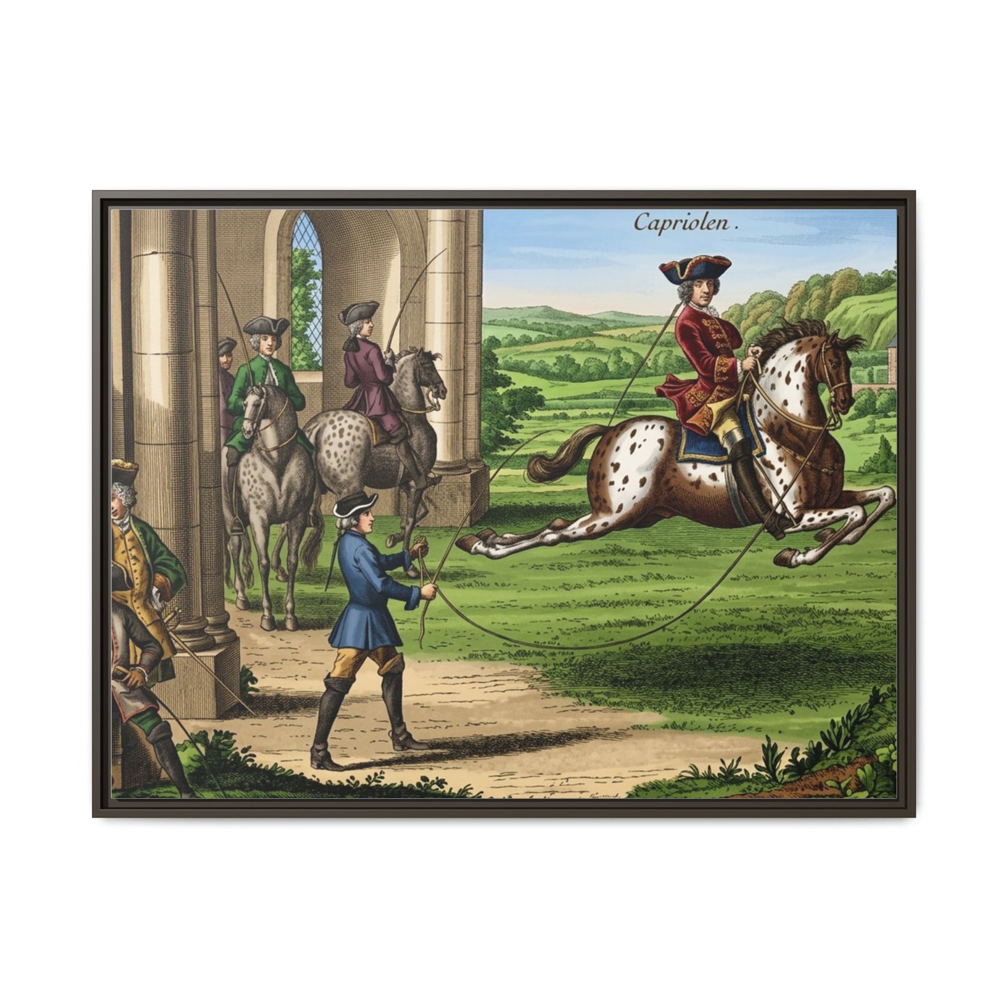 Equestrian Capriole Matte Canvas Print — Framed Historical Horse Art