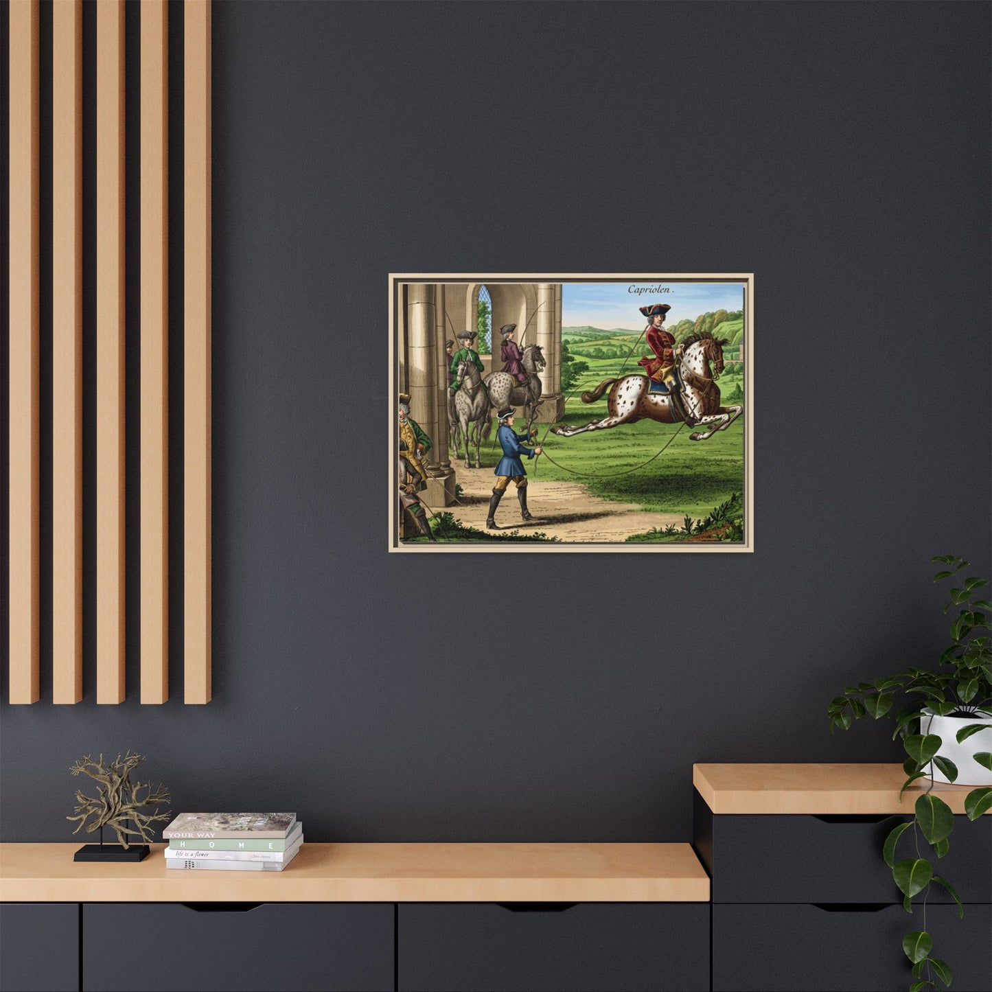Equestrian Capriole Matte Canvas Print — Framed Historical Horse Art